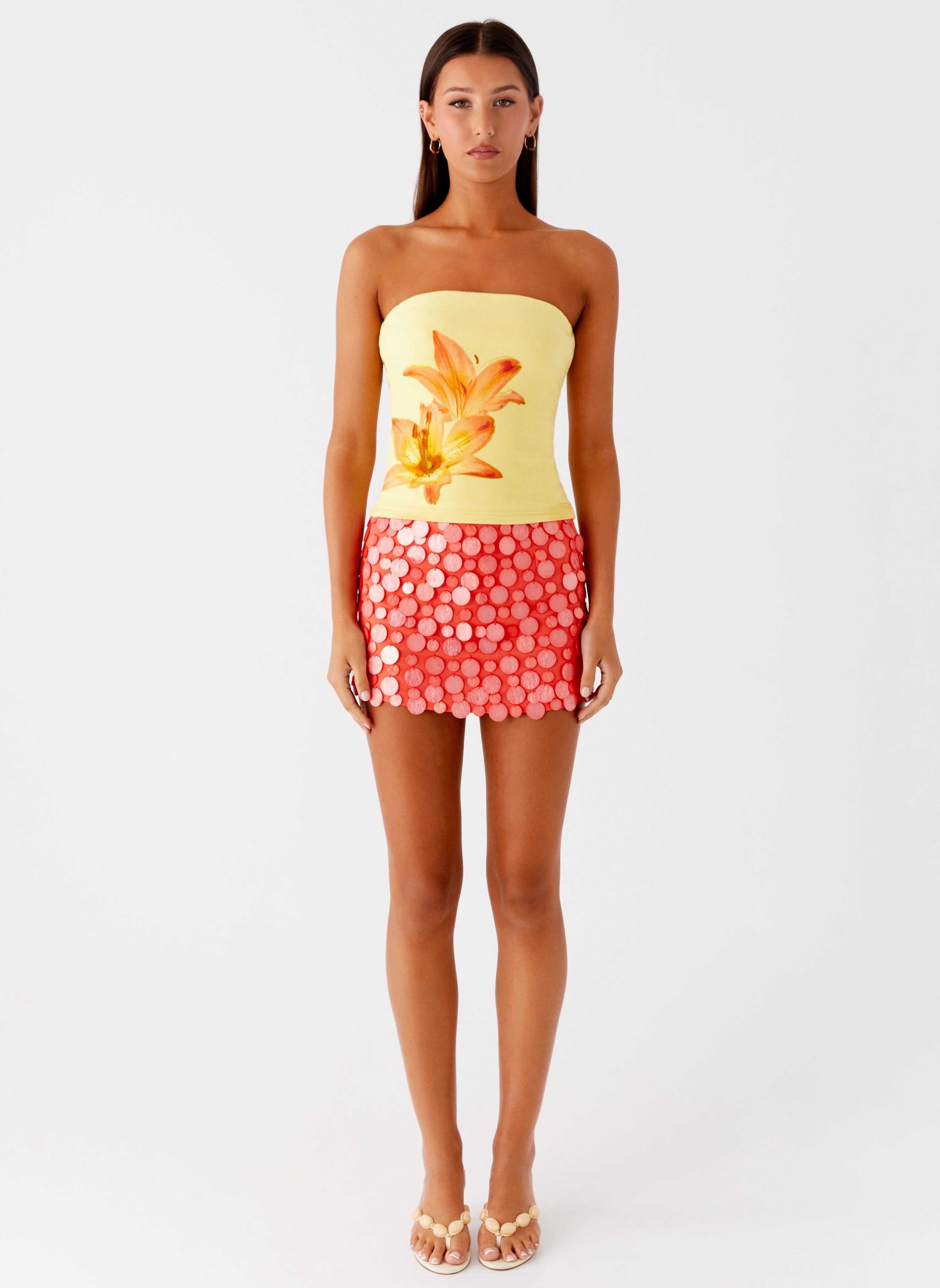 Danta Strapless Top - Yellow ReinforcedStitching Water Repellent Coating