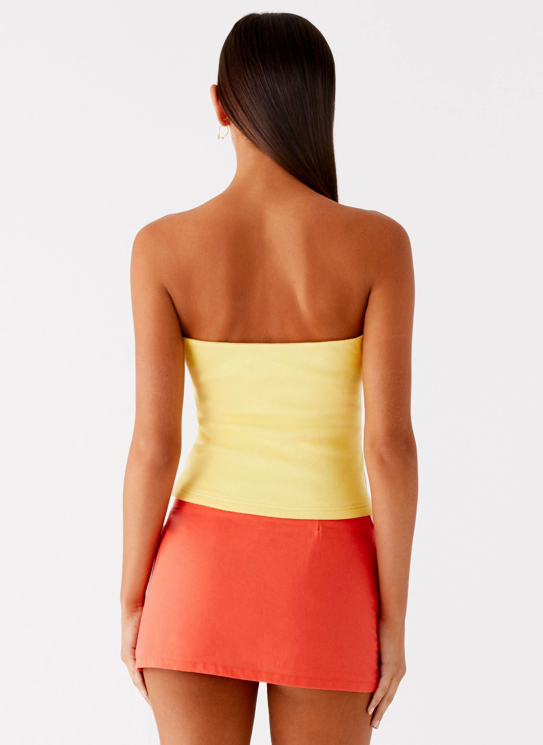 Danta Strapless Top - Yellow Soft Sweater
