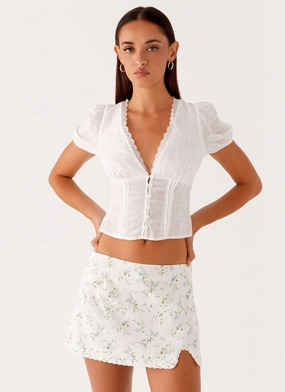 Comfortable Waistband Disconnect Mini Skirt - Vintage Ditsy Floral