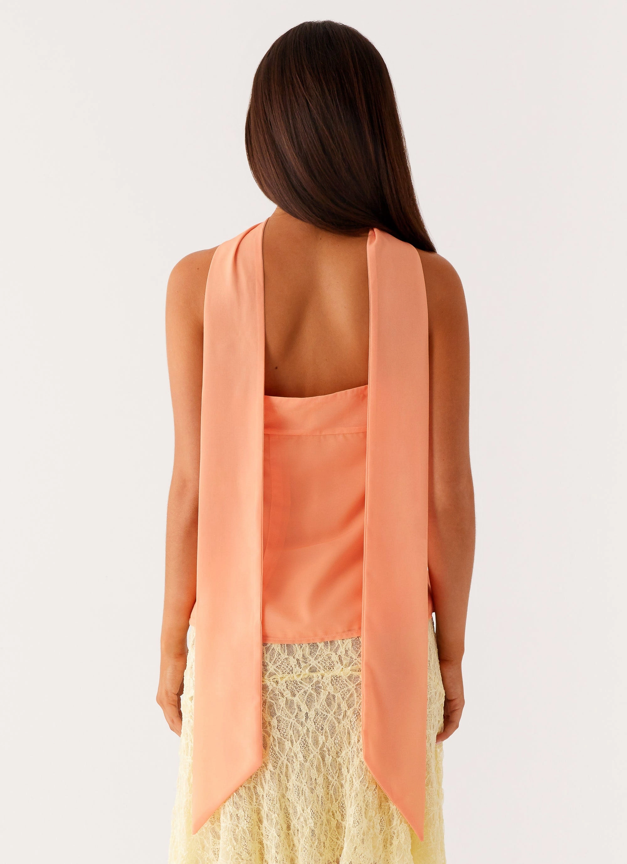 Layered Collar System Double Layered Hood Assembly Blaise Scarf Top - Orange Floral