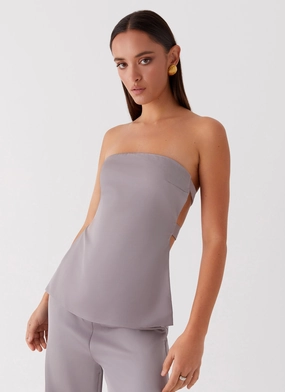 Enchanted Loving Strapless Top - Grey Neutral Tones Look NonRestrictive Cut