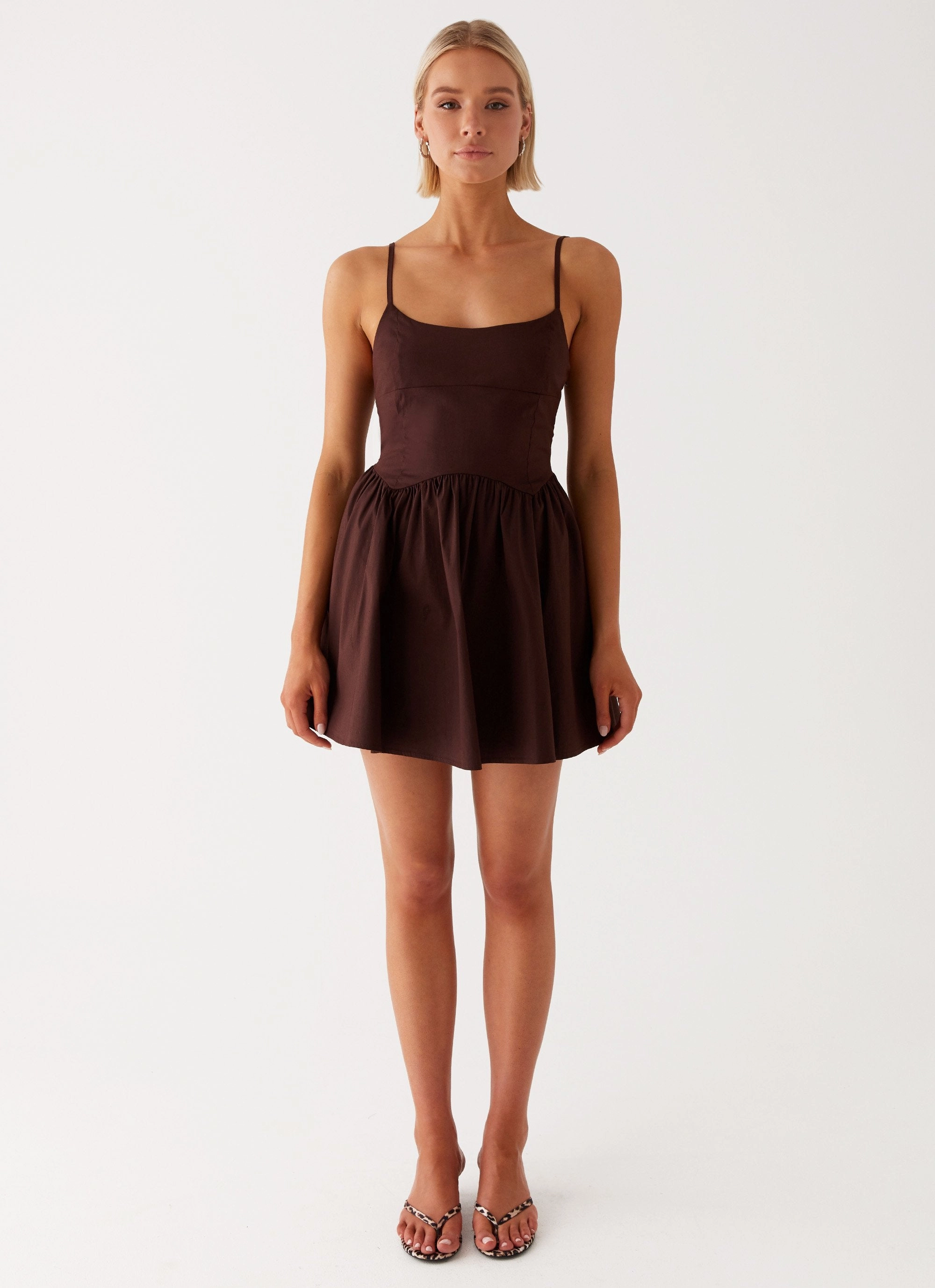 Softly Structured Tesoro Mio Mini Dress - Chocolate
