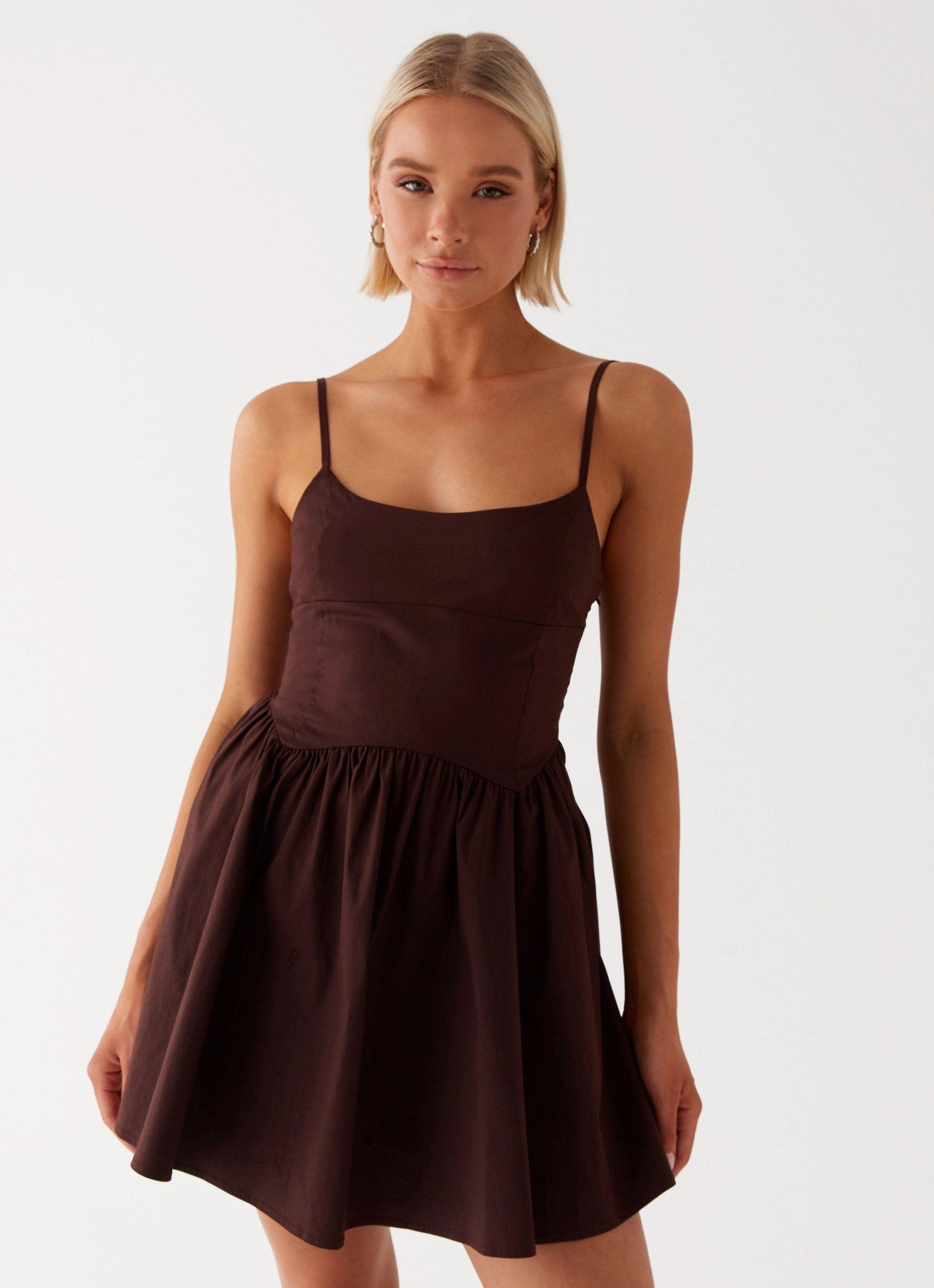 Breathable Layering Tesoro Mio Mini Dress - Chocolate