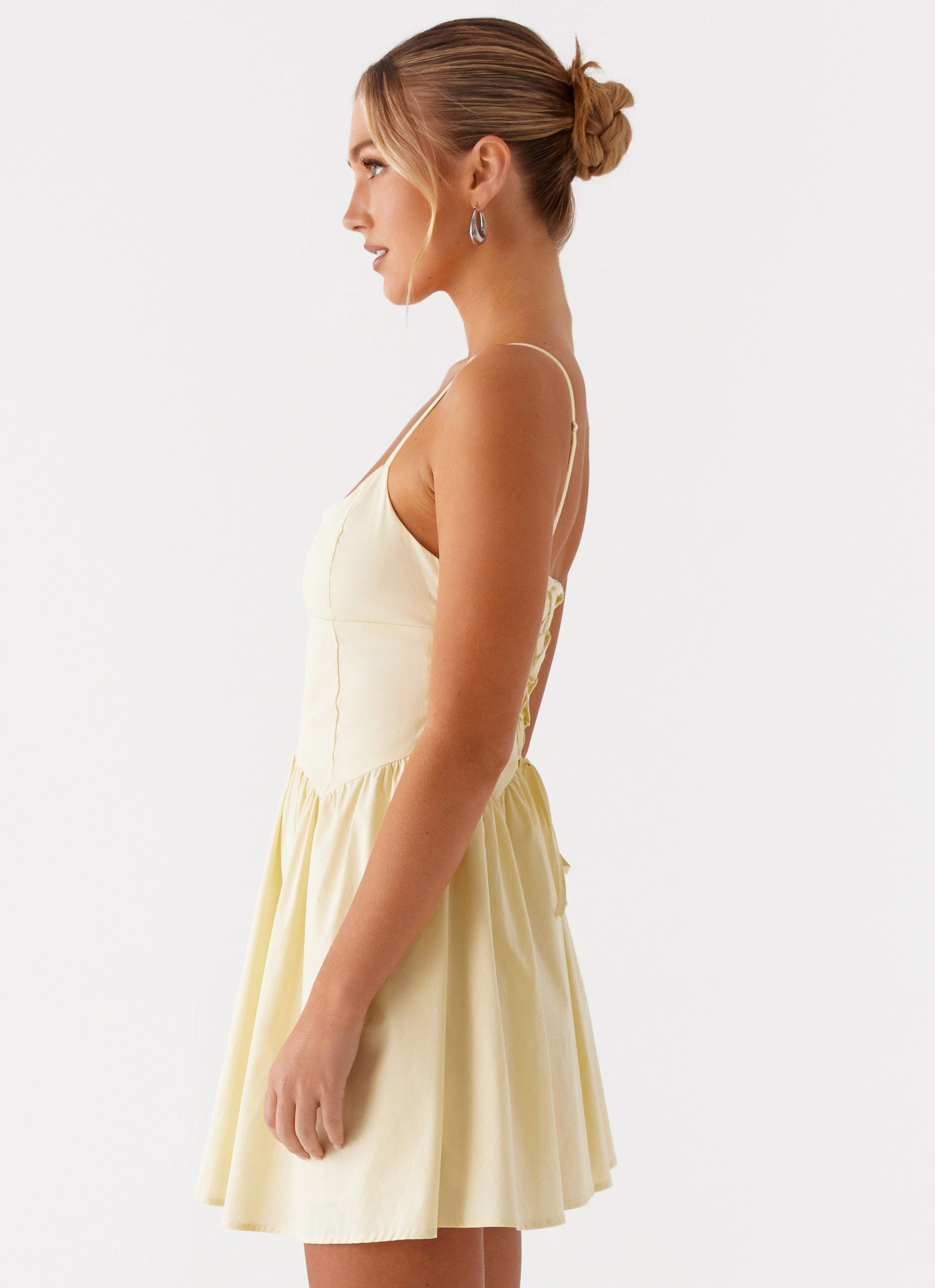 Tesoro Mio Mini Dress - Yellow StretchableKnit Full Coverage