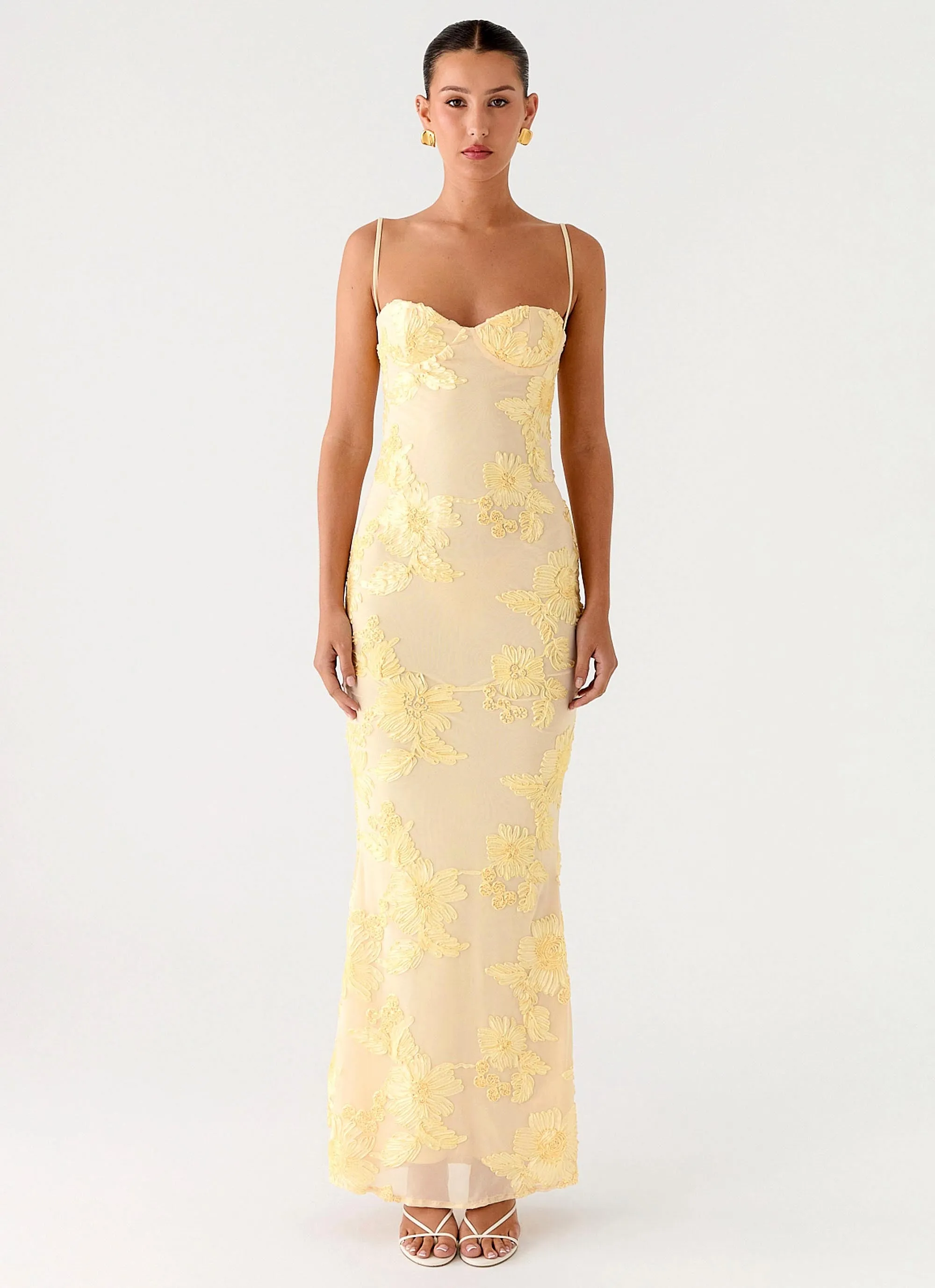 Airy Drape That Girl Maxi Dress - Lemon