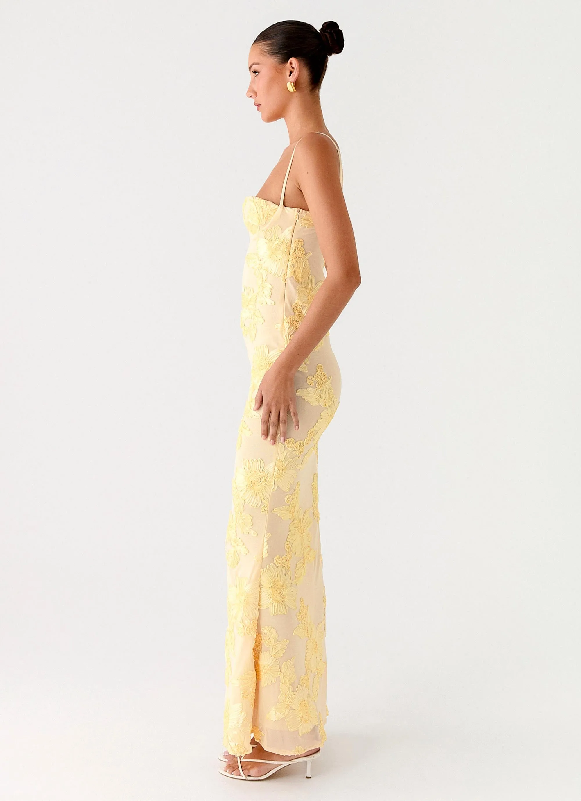 That Girl Maxi Dress - Lemon Cap-Sleeve