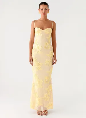 Airy Drape That Girl Maxi Dress - Lemon