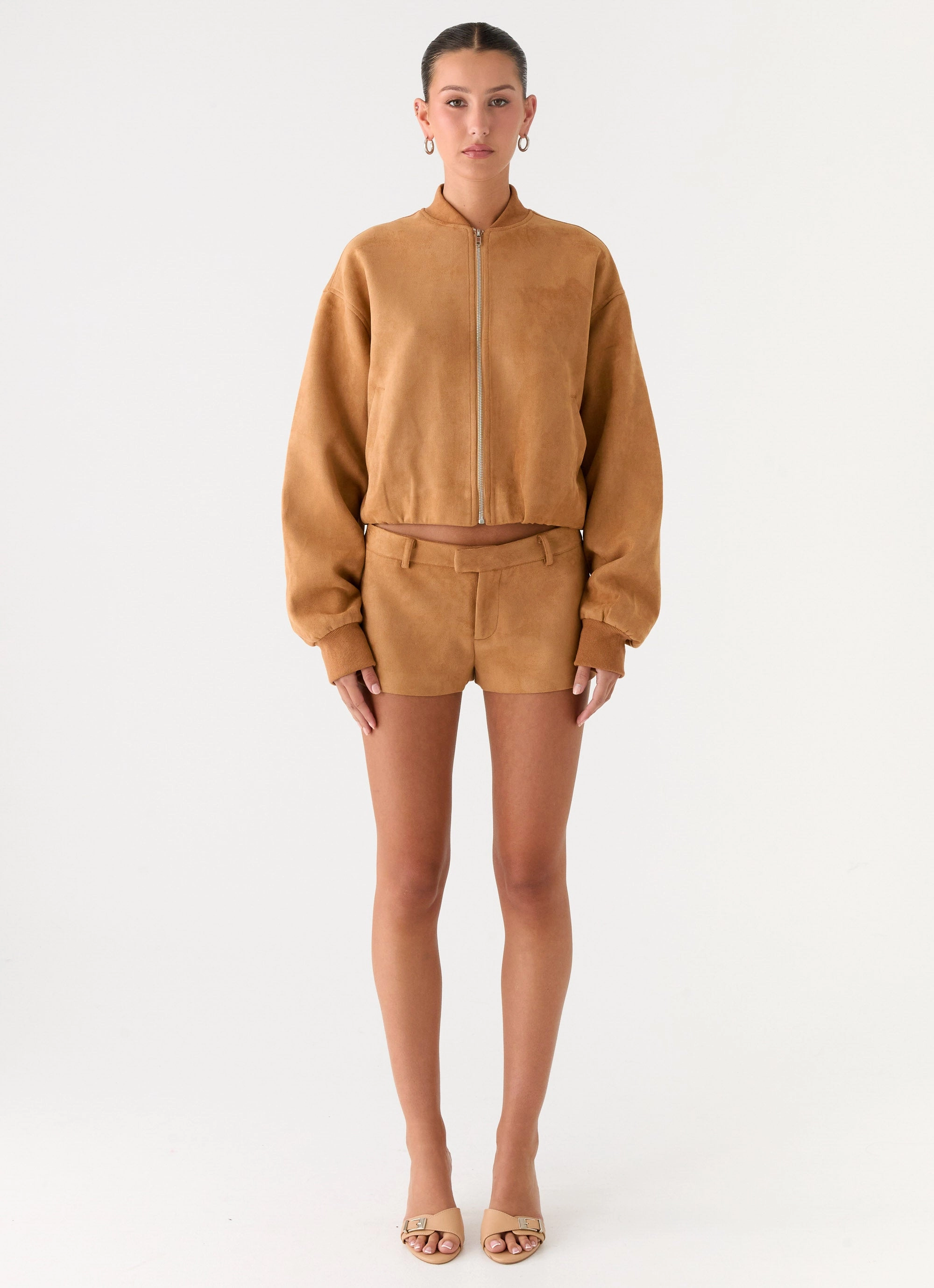 Thats Chill Bomber Jacket - Brown Vegan Safe Sleek Utility