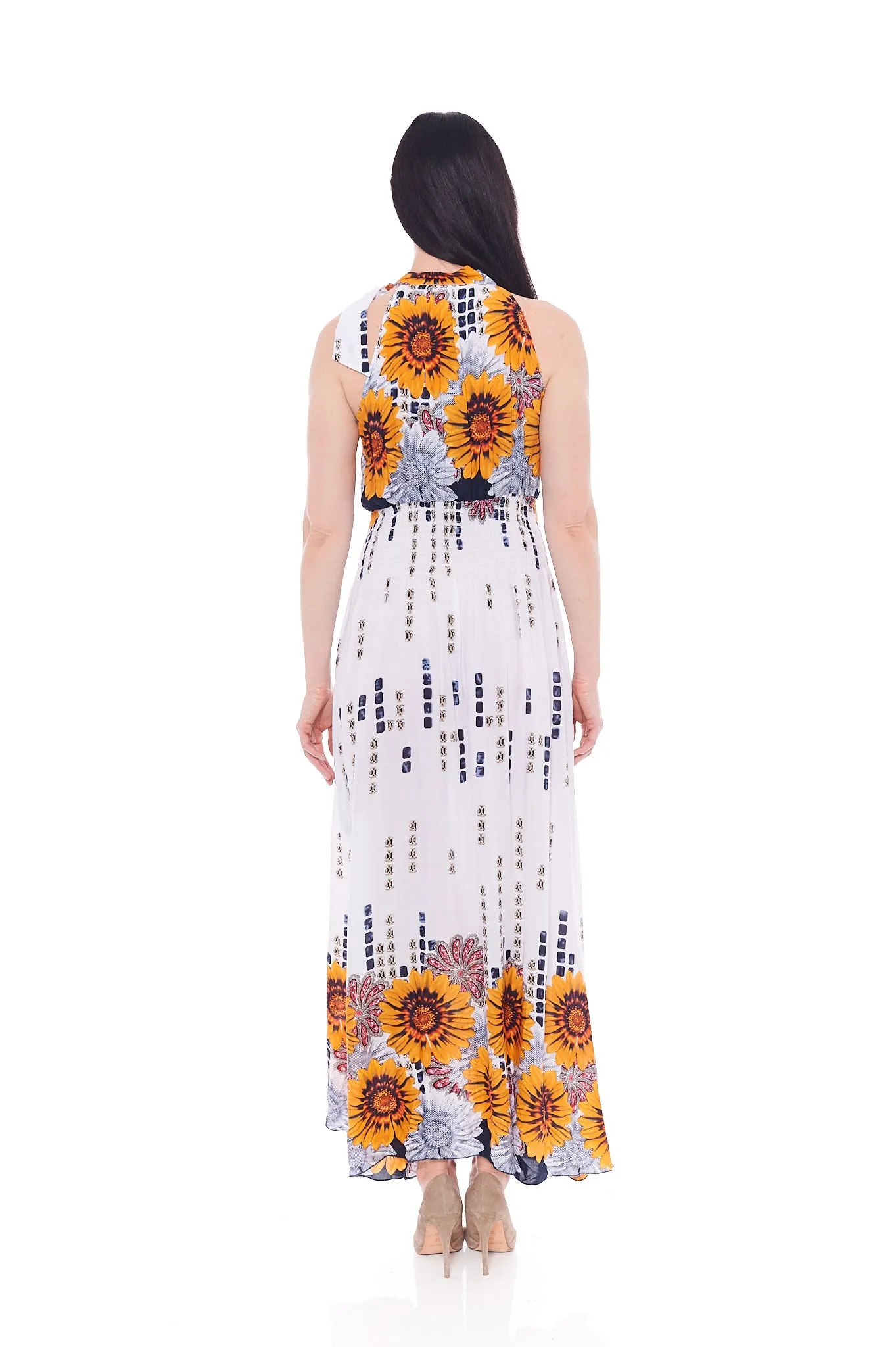 THE ALL YOU NEED SUNFLOWER DRESS IN WHITE