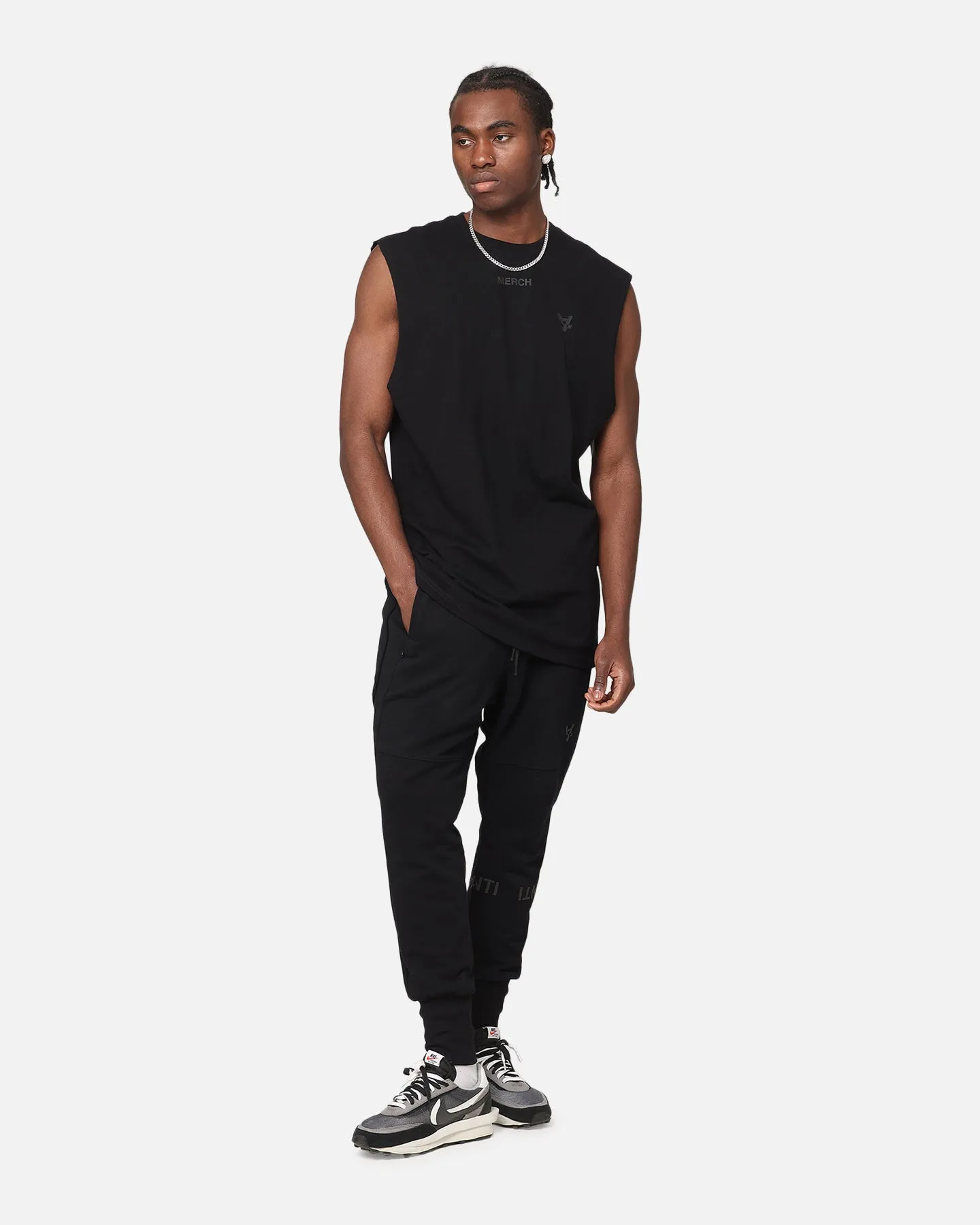 The Anti Order A Logo Merch Oversized Muscle T-Shirt Black/Black