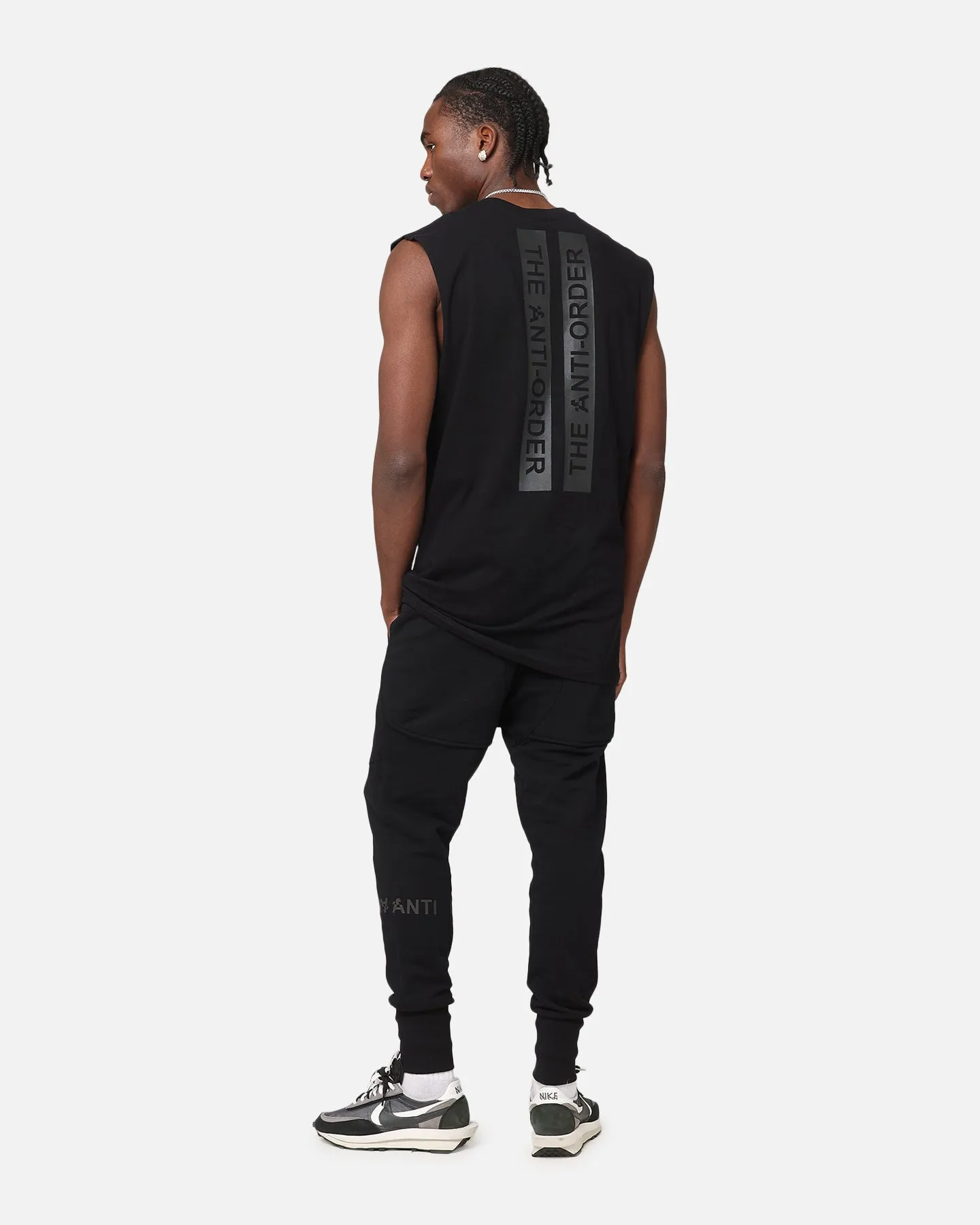 The Anti Order A Logo Merch Oversized Muscle T-Shirt Black/Black