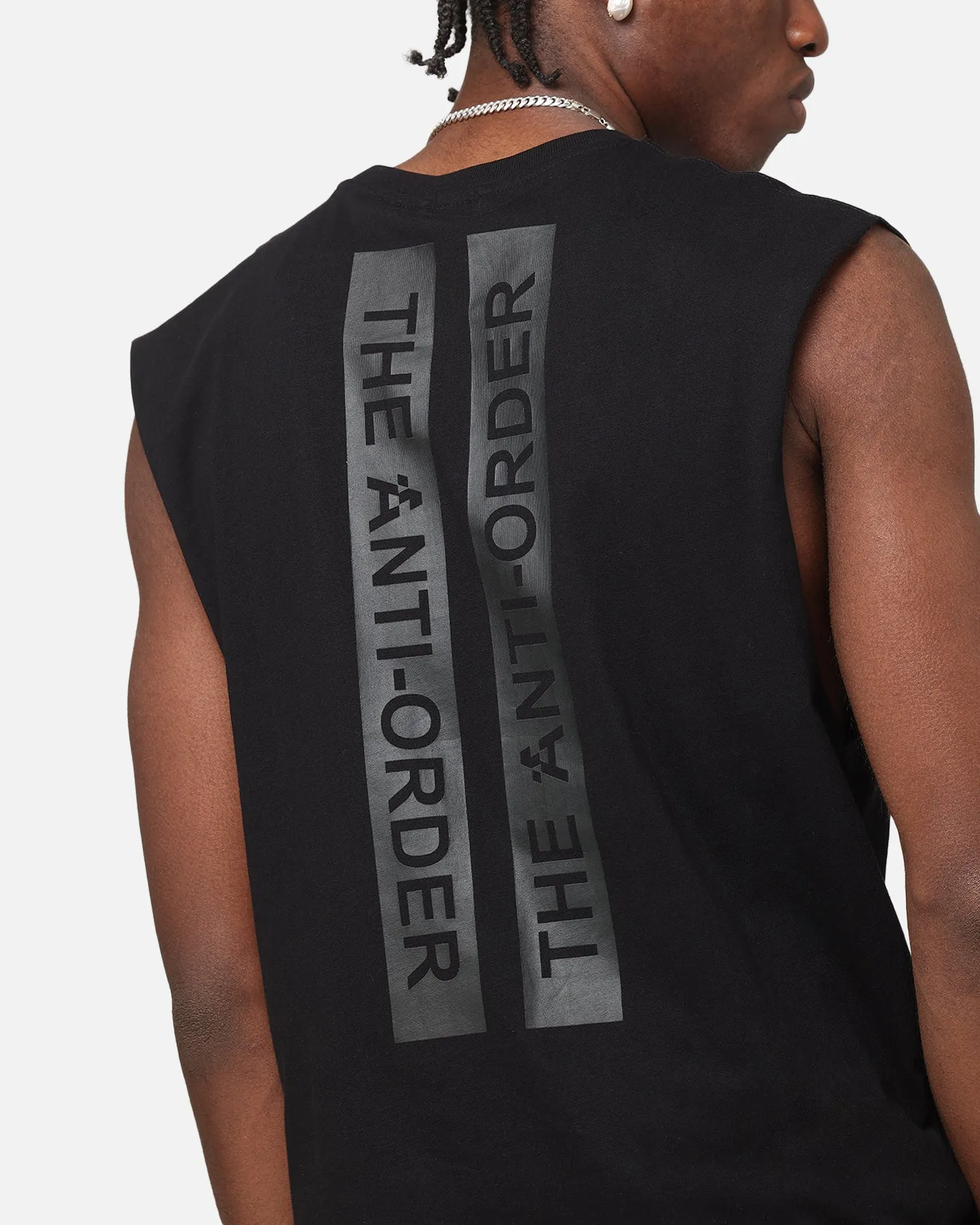 The Anti Order A Logo Merch Oversized Muscle T-Shirt Black/Black