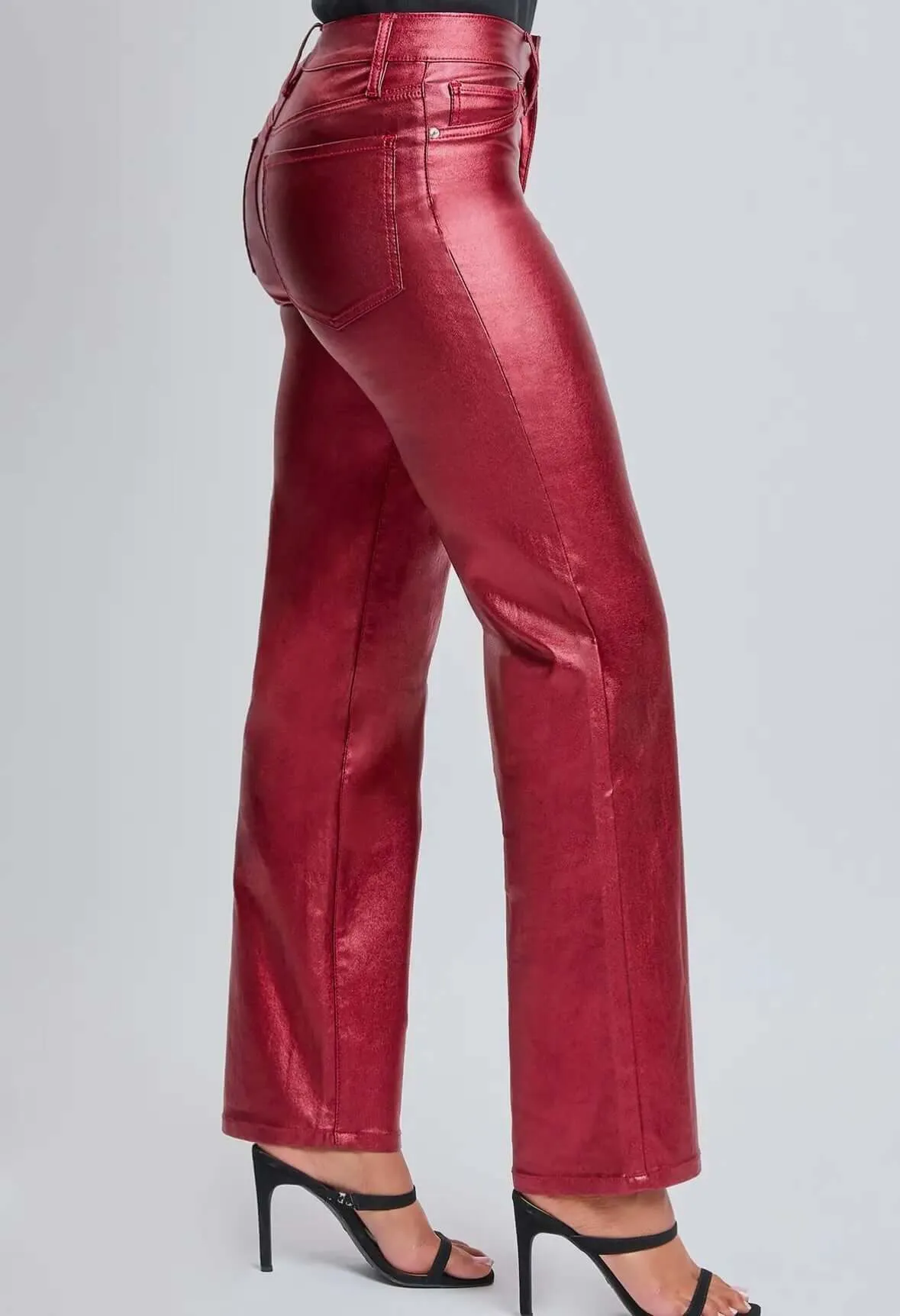 The Candy Pants: Red Pleather Metallic Pants