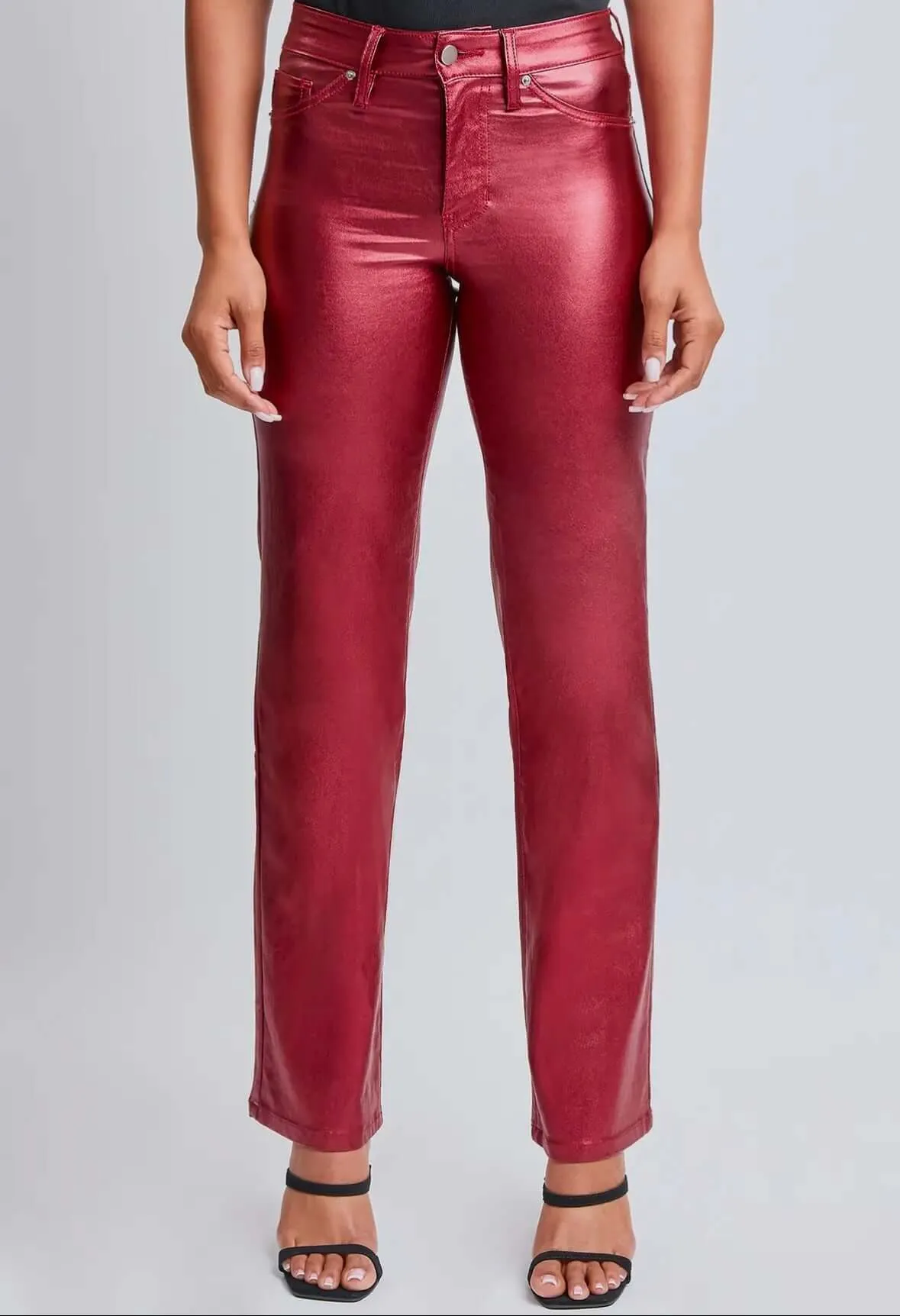 The Candy Pants: Red Pleather Metallic Pants