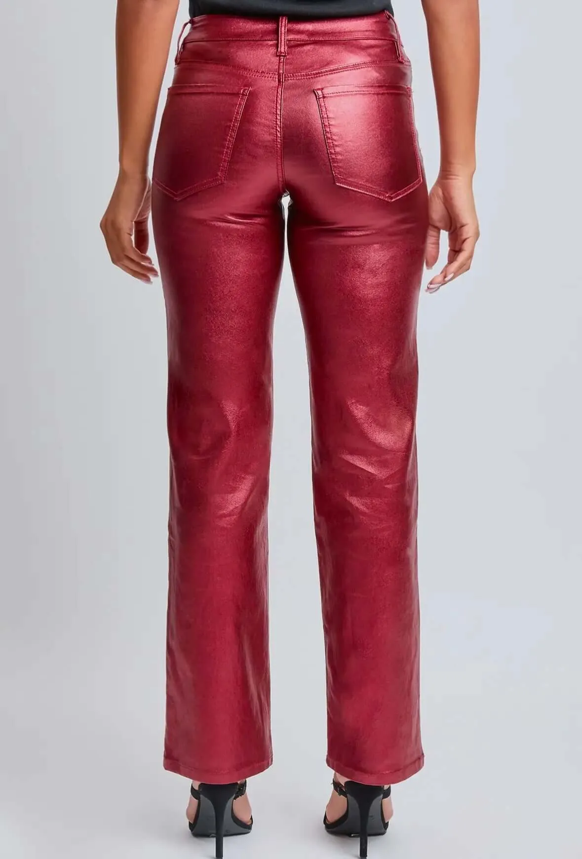 The Candy Pants: Red Pleather Metallic Pants