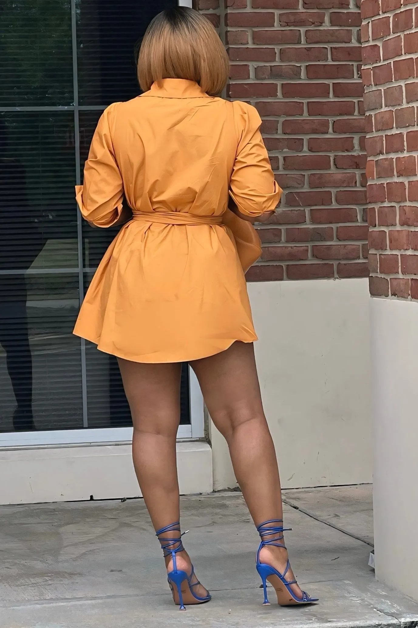 The Power Move Shirt Dress-Apricot everyday staple Stylish Look