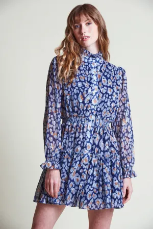 The Shirt Maxwell Dress - Navy Leopard Smart Cut All Timewear