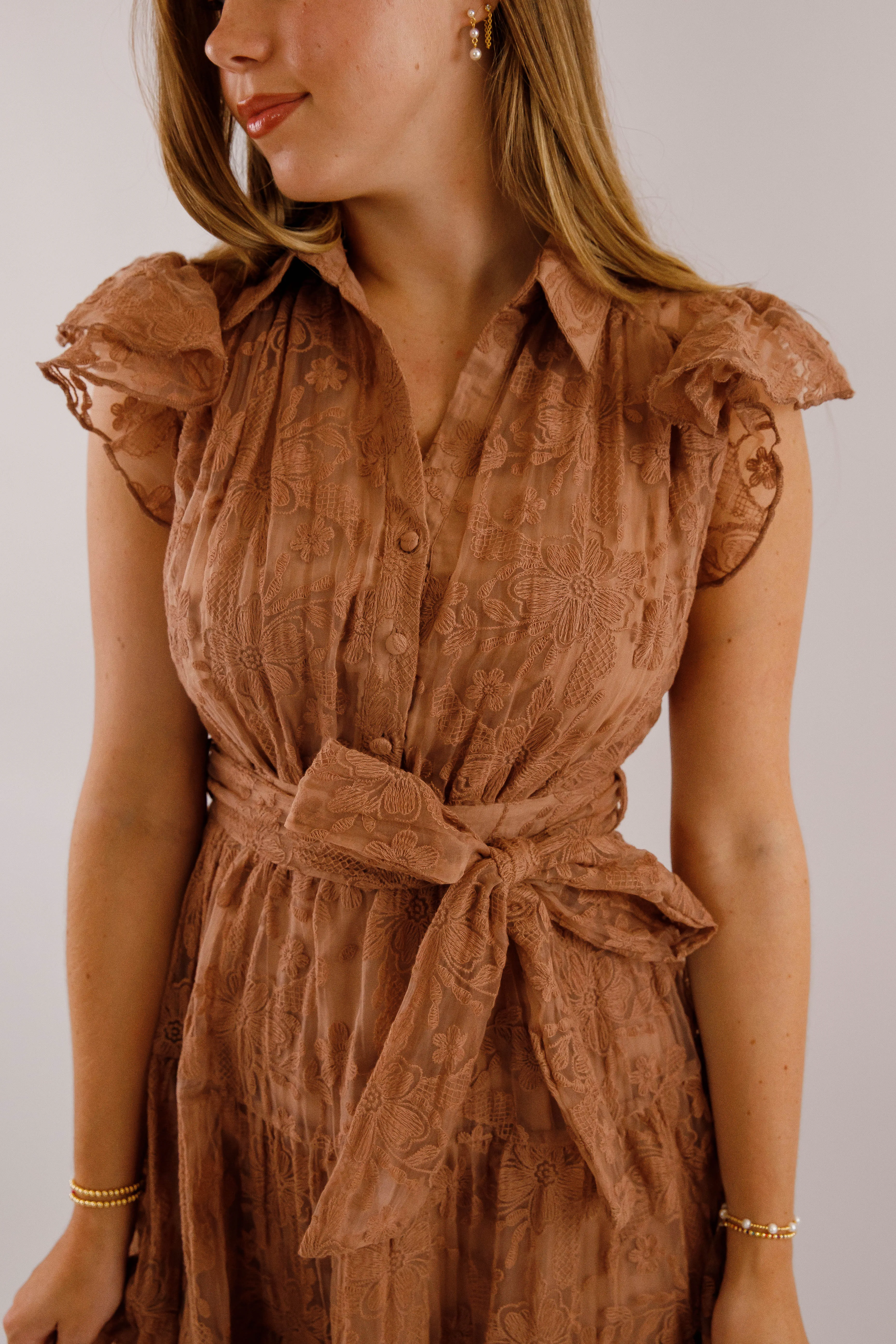 Clean Fit Fashion Mix The Small Details Midi Dress-Mocha