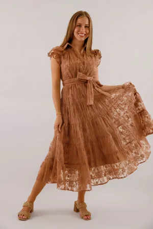 Relax Draping Classic Movement The Small Details Midi Dress-Mocha