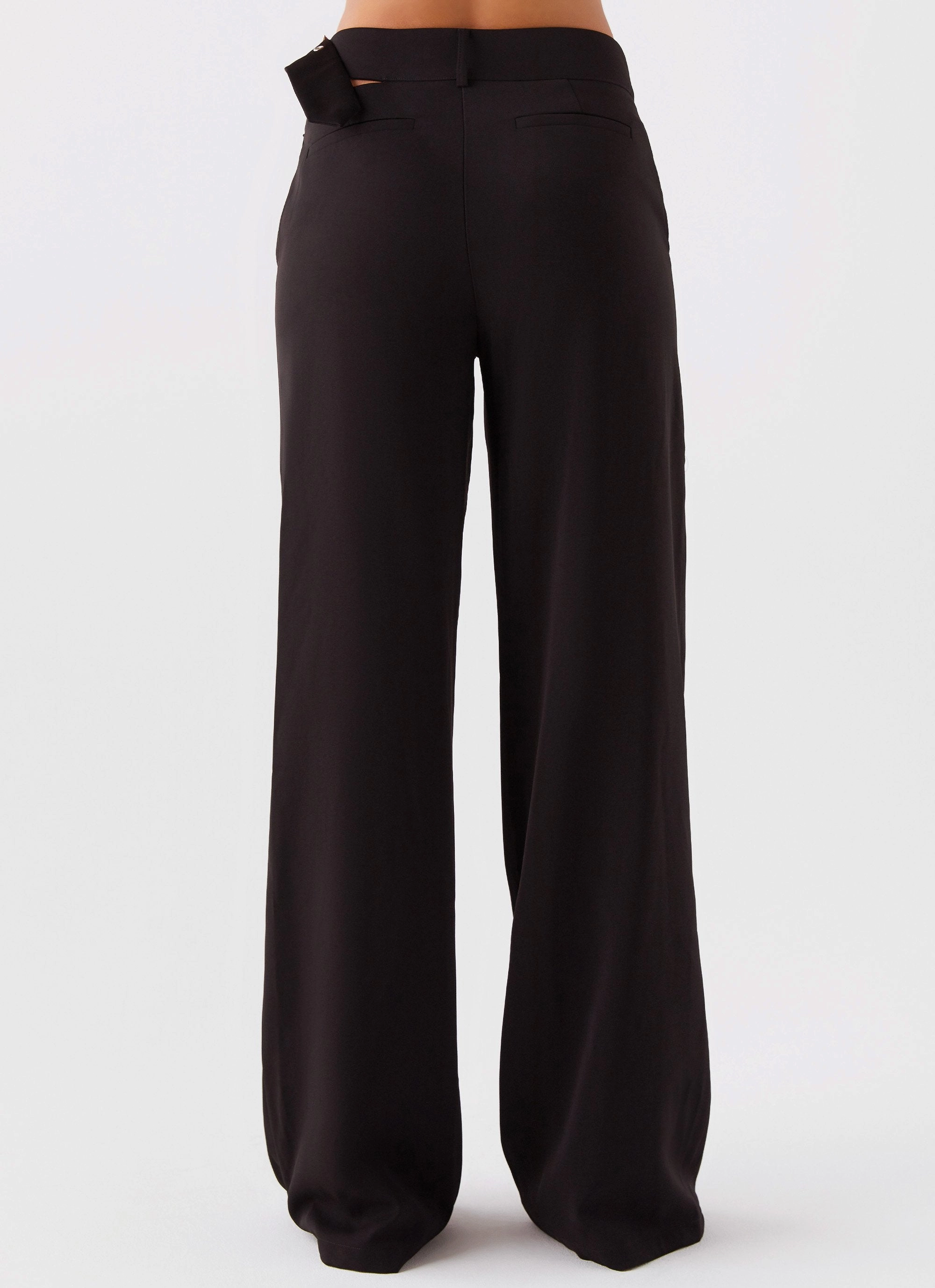 Windproof coating All Day Wear Comfort The After Party Cut Out Belt Pants - Black
