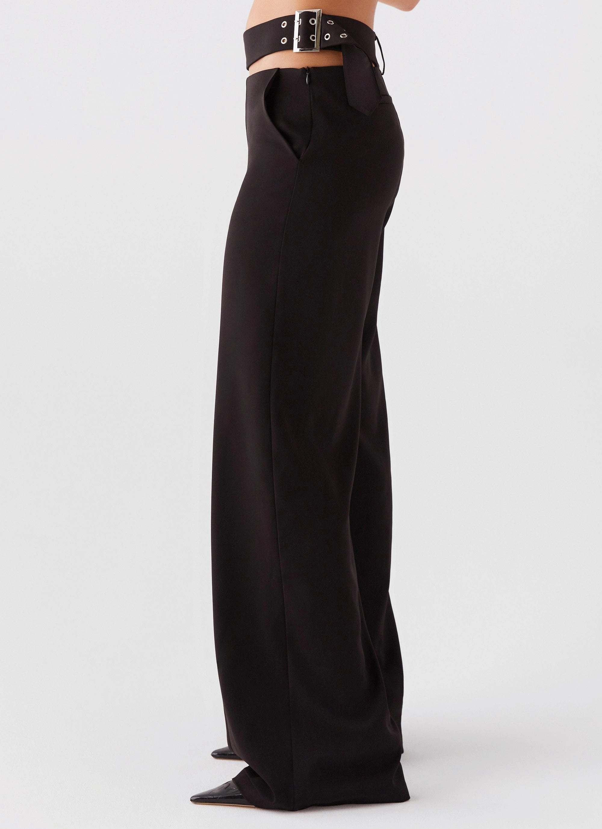 Urban Fit The After Party Cut Out Belt Pants - Black