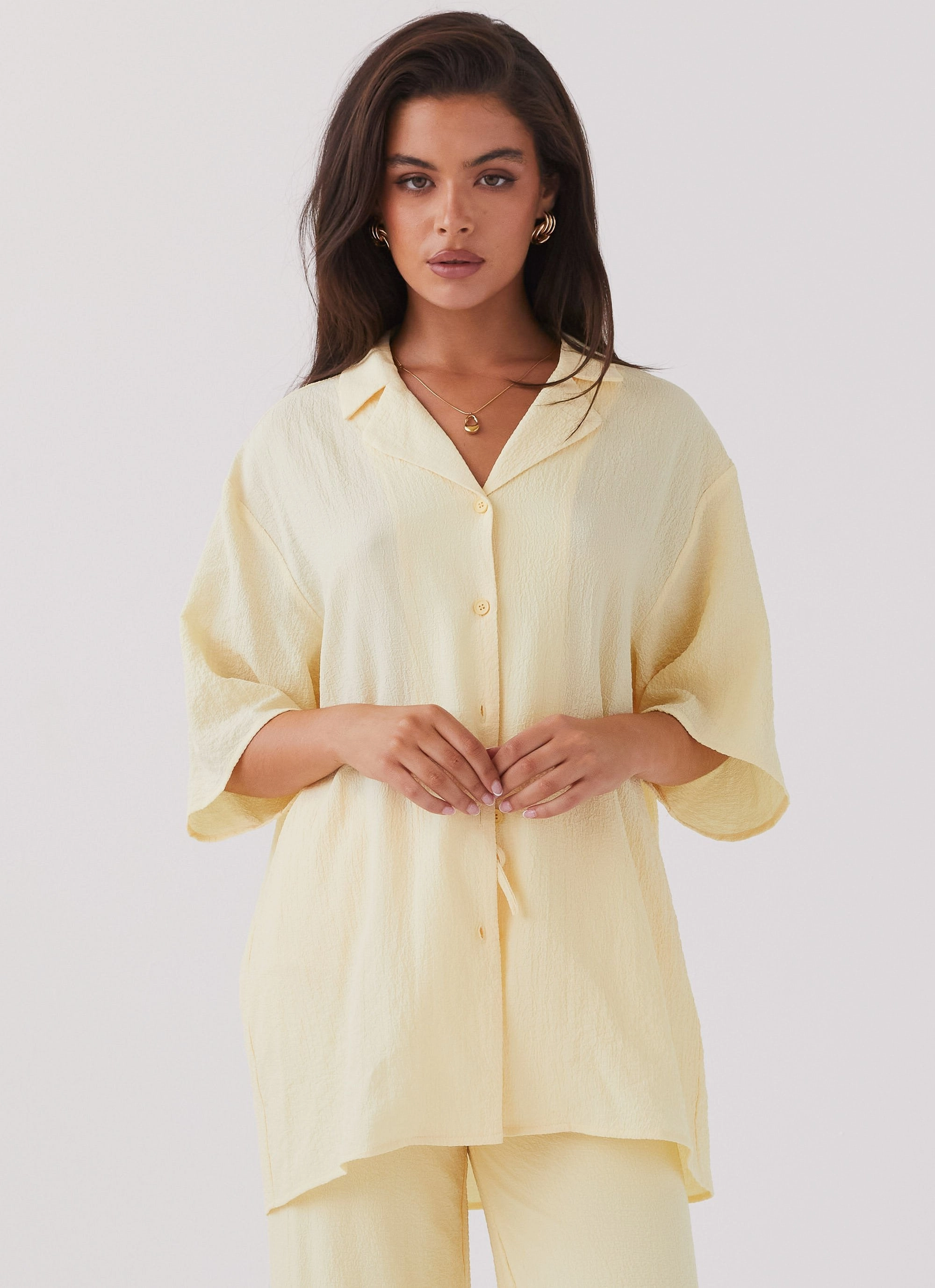 Collapsible Packable Design Flexible Elbow Patches The Good Days Shirt - Lemon