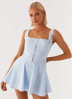 Classic Movement Soft Draping The Isle Mini Dress - Blue