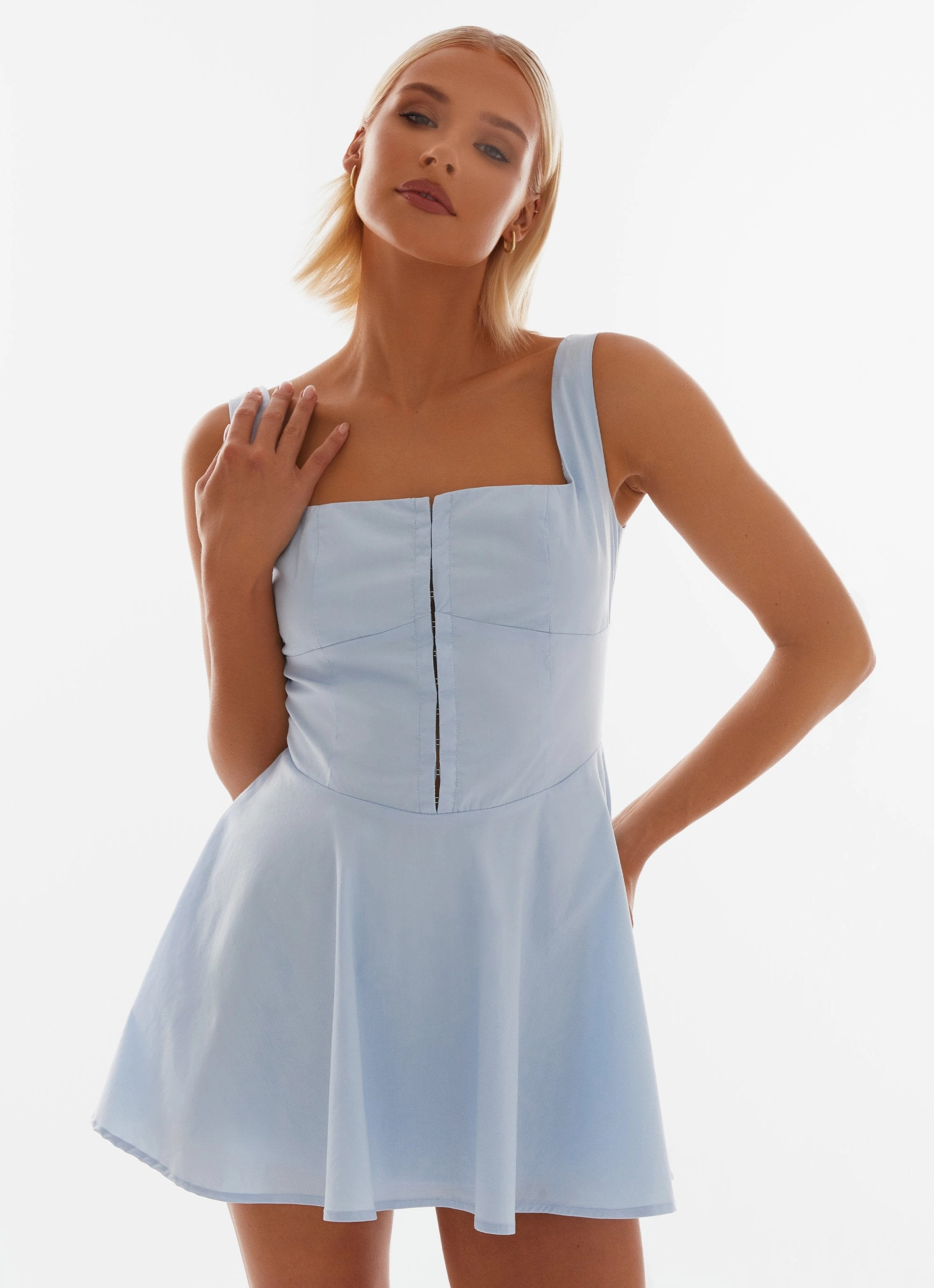 The Isle Mini Dress - Blue Bow Soft Soft Wear
