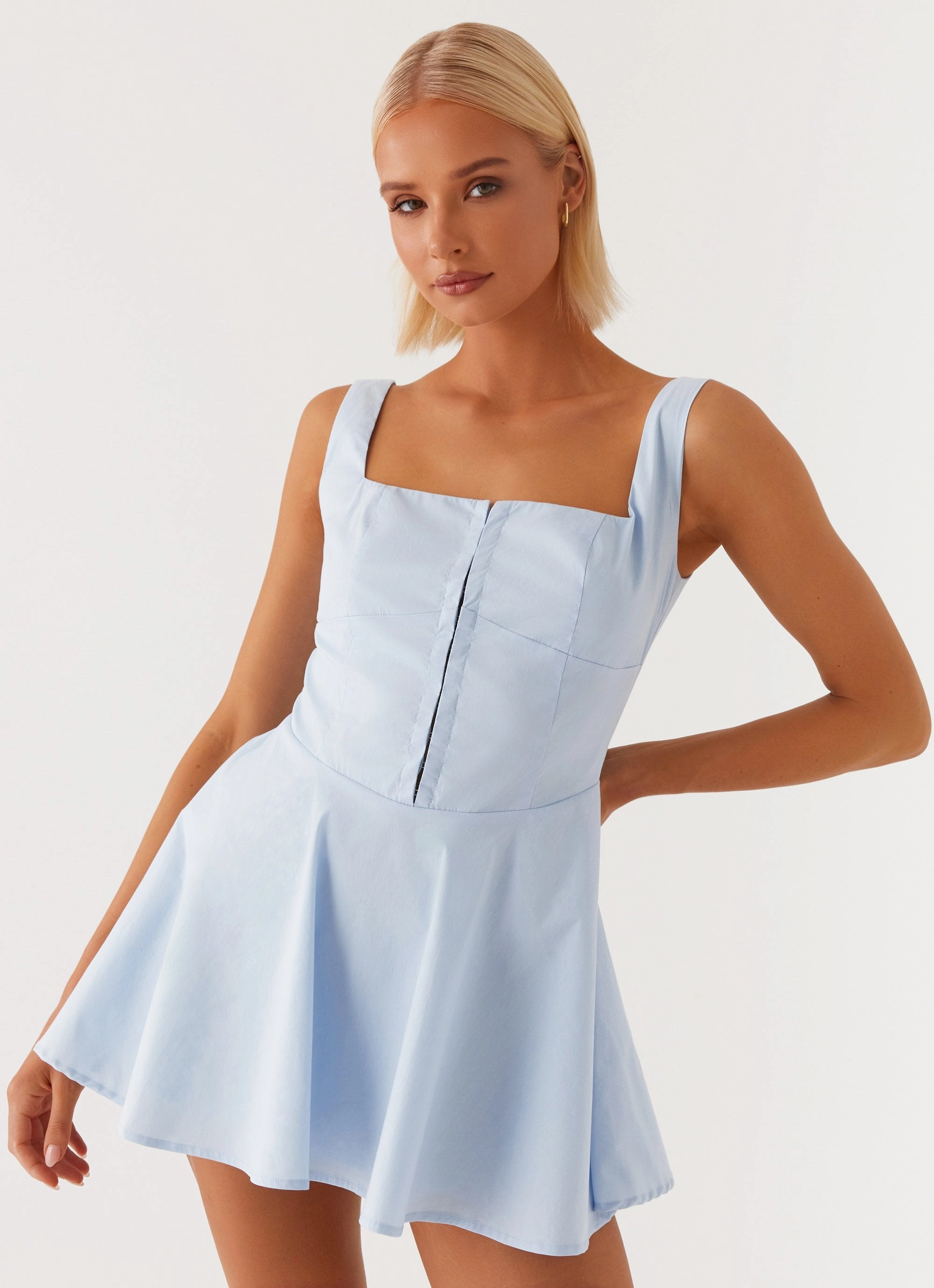 Classic Movement Soft Draping The Isle Mini Dress - Blue