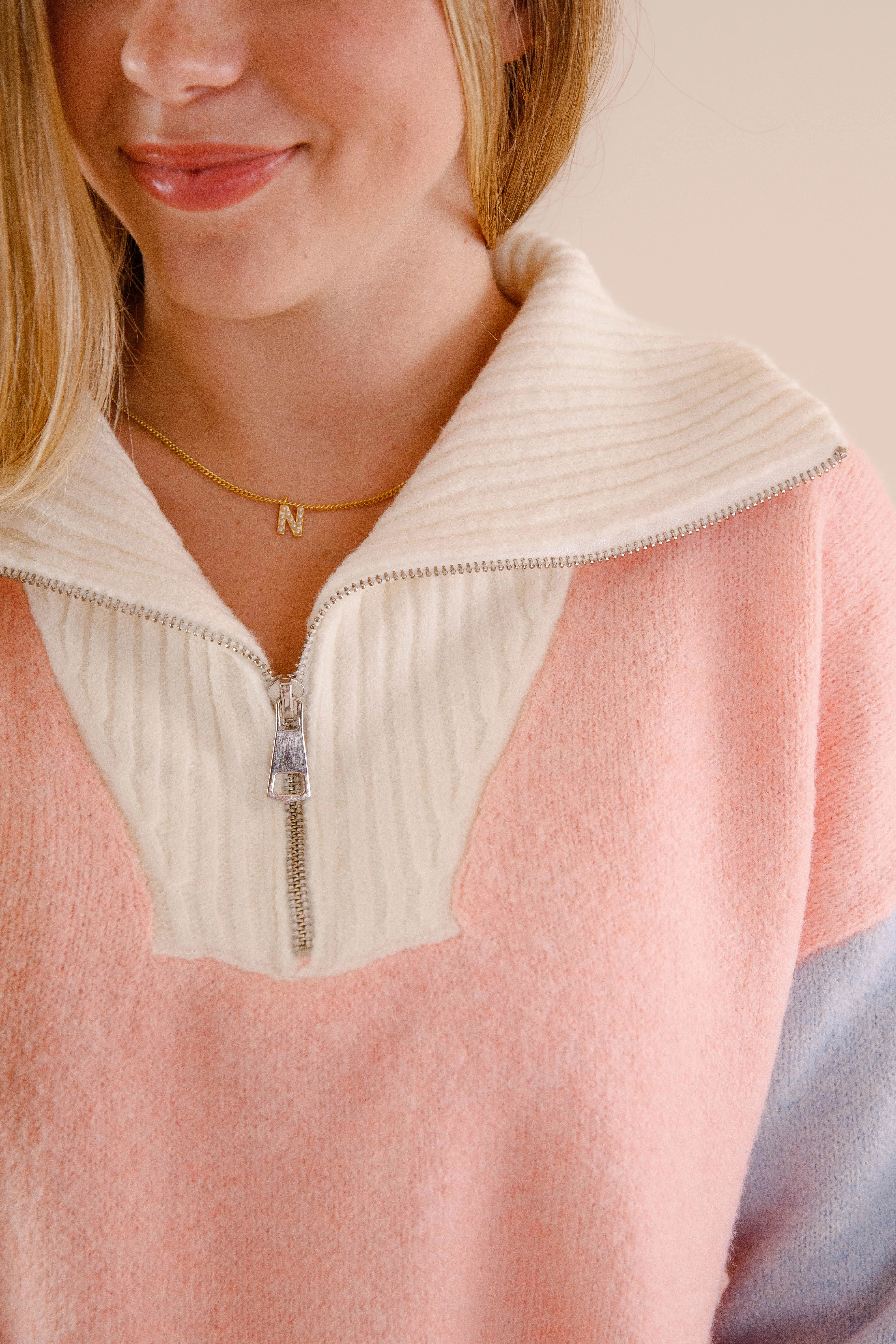 Ribbed Hem The Sound Of The Wind Pullover-Pastel