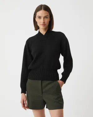 Thelma Sweater in Merino Wool, Black
