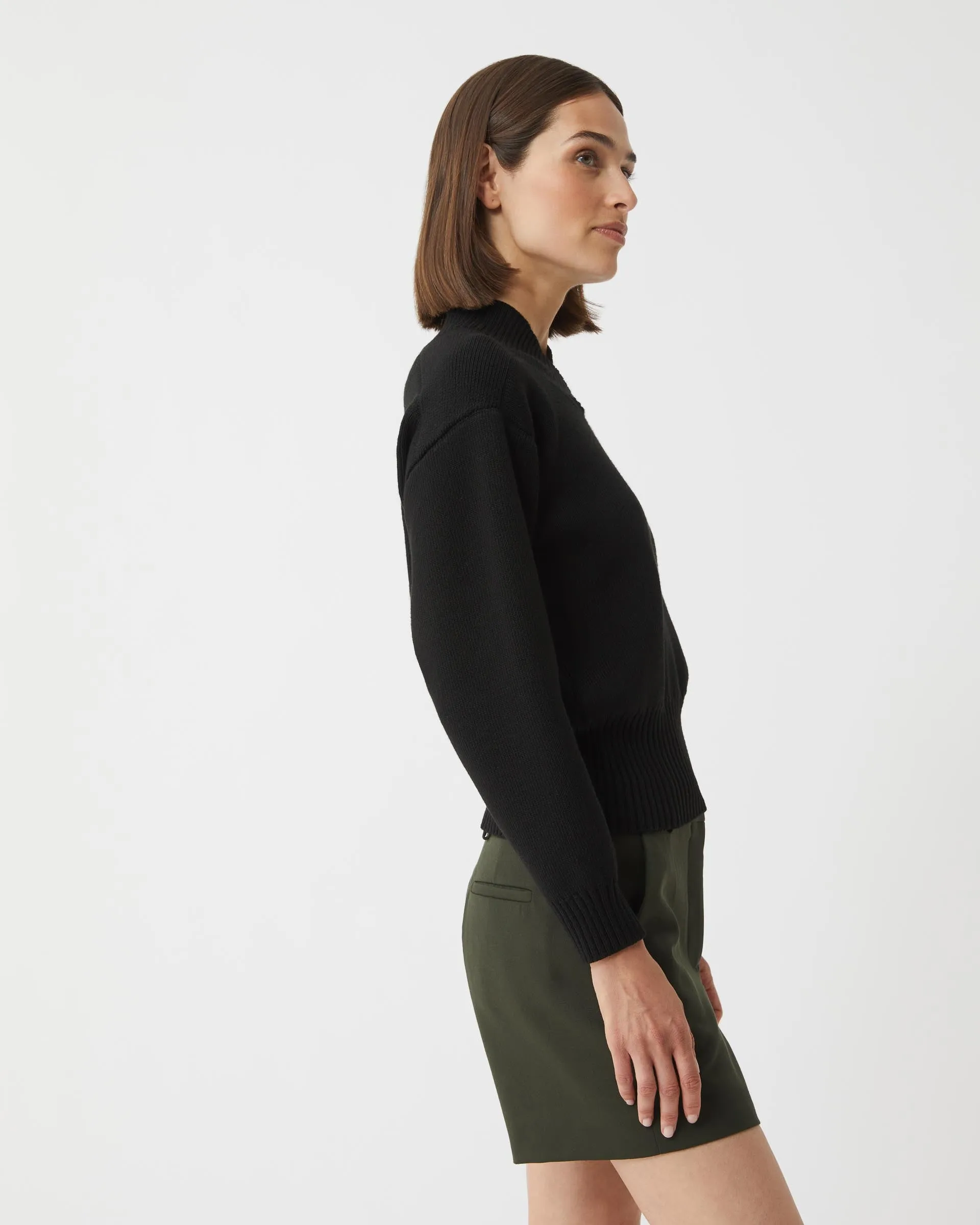 Thelma Sweater in Merino Wool, Black