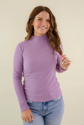 There She Goes Again Ribbed Top-Purple Reinforced Seam Technique