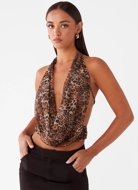Sawyer Mesh Top - Leopard Bonded Seam Tape