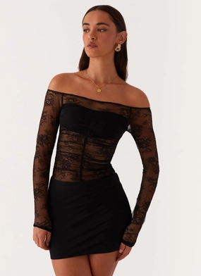 Collide Lace Mini Dress - Black Day Love