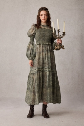 RibbedTexture Jane 33 |Edward Smocking Linen Dress Chemise