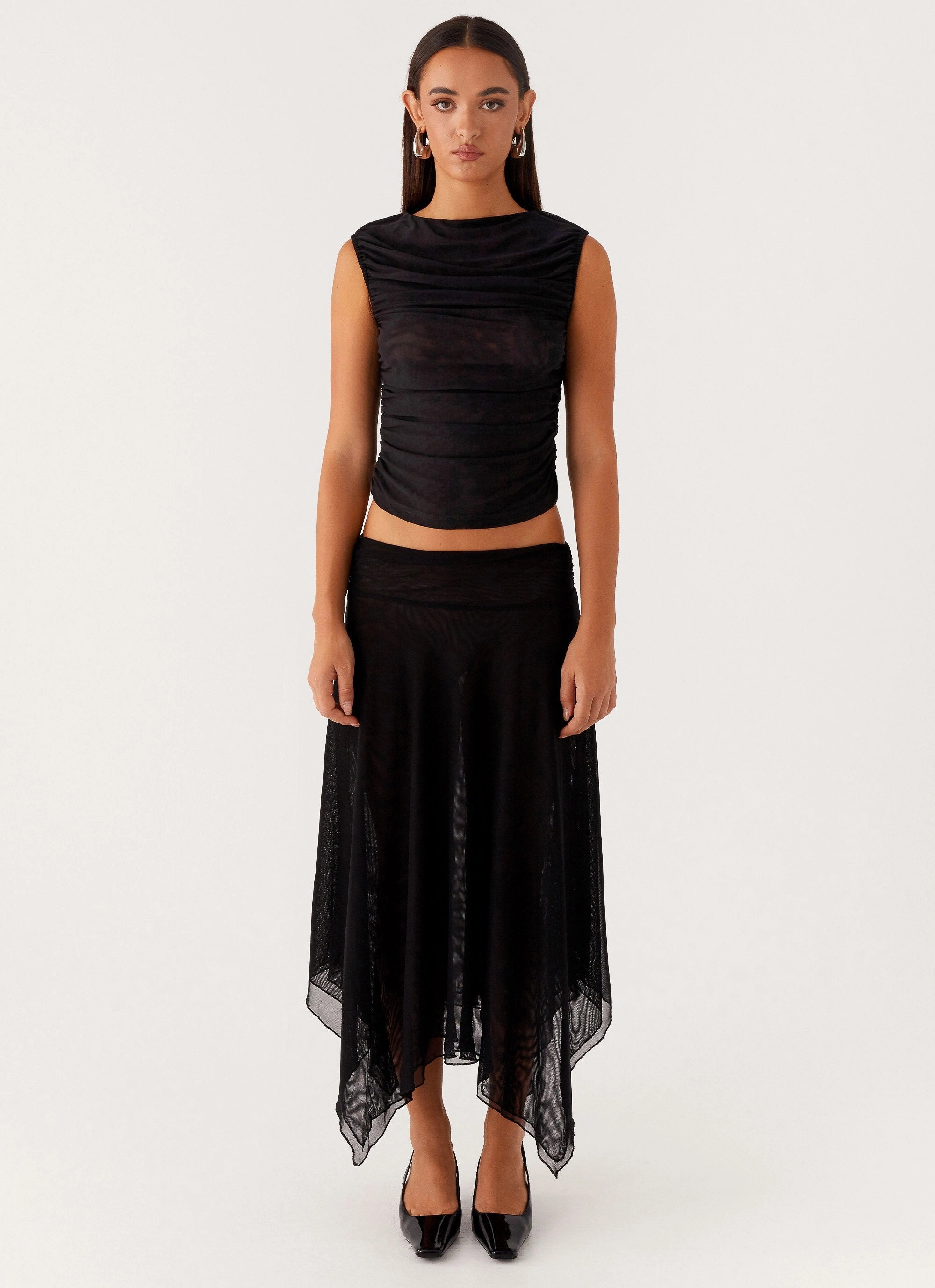 Anti Pilling Treatment Arwen Midi Skirt - Black