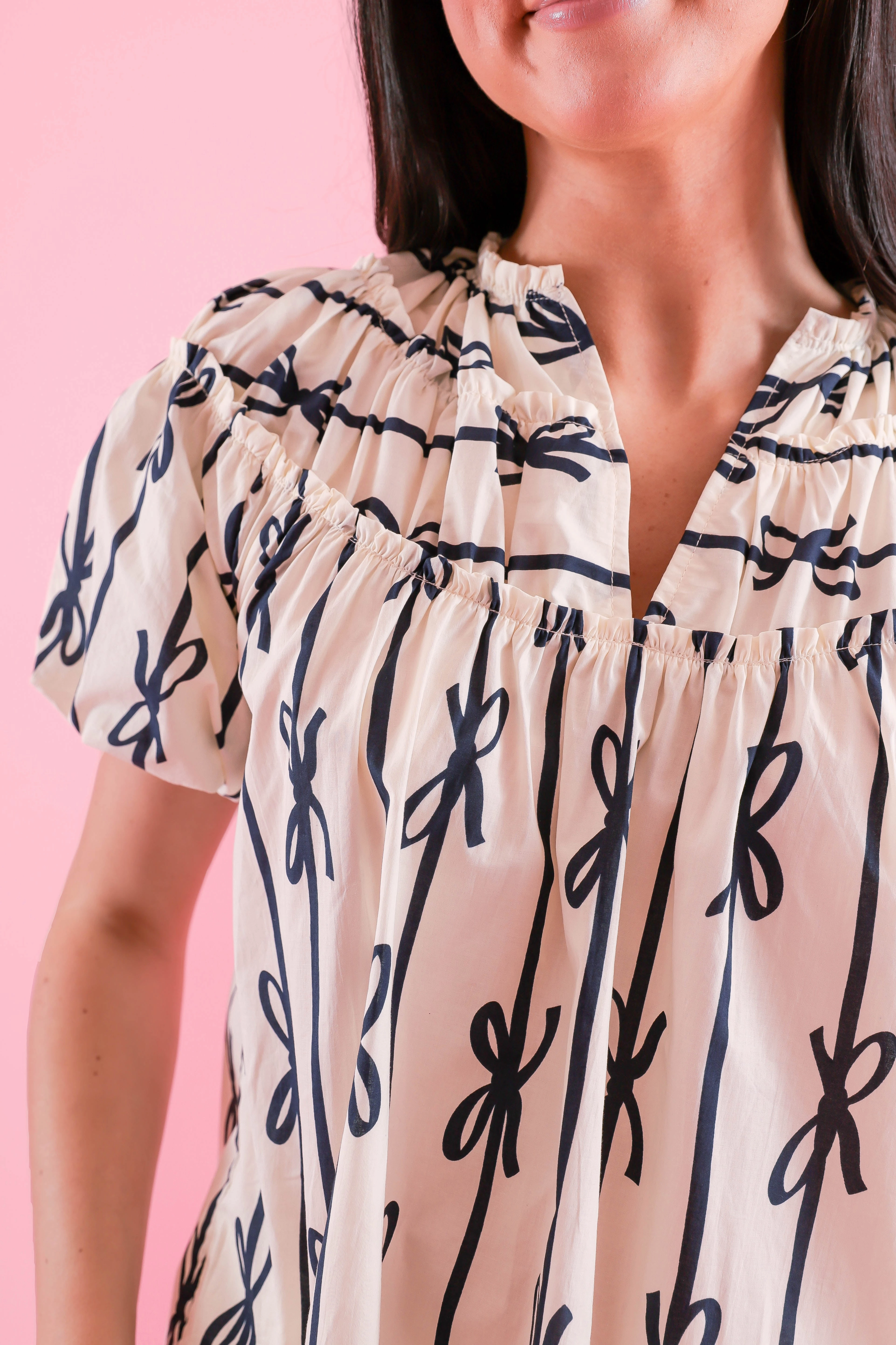 MoistureWicking Fabric Eco Friendly Blend Little Miss Prep Blouse-Navy