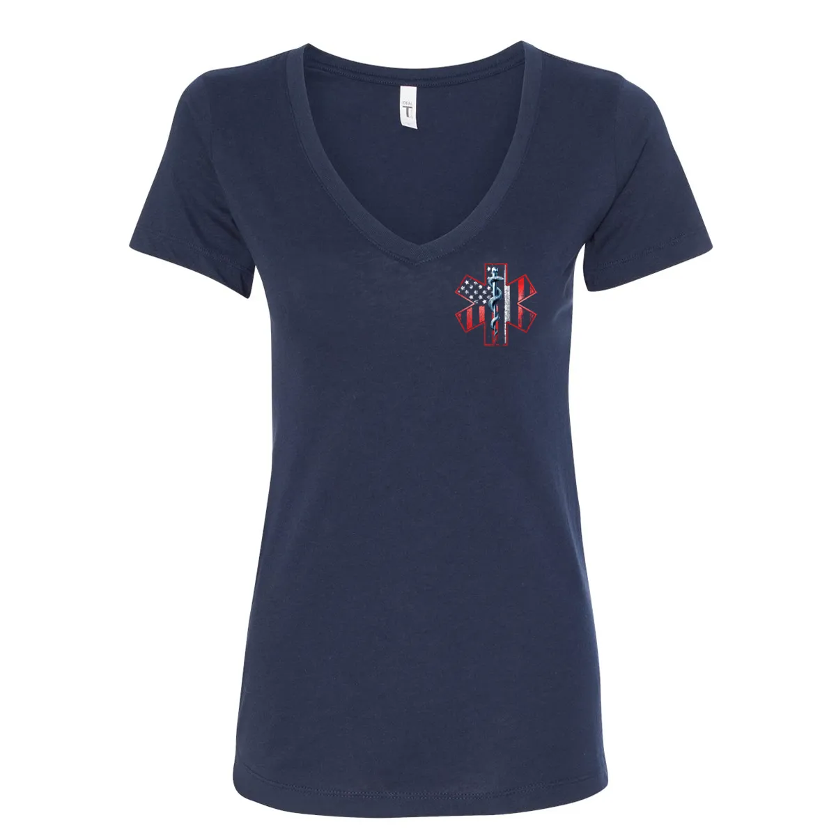Thin White Line American Flag Women's V-Neck Shirt