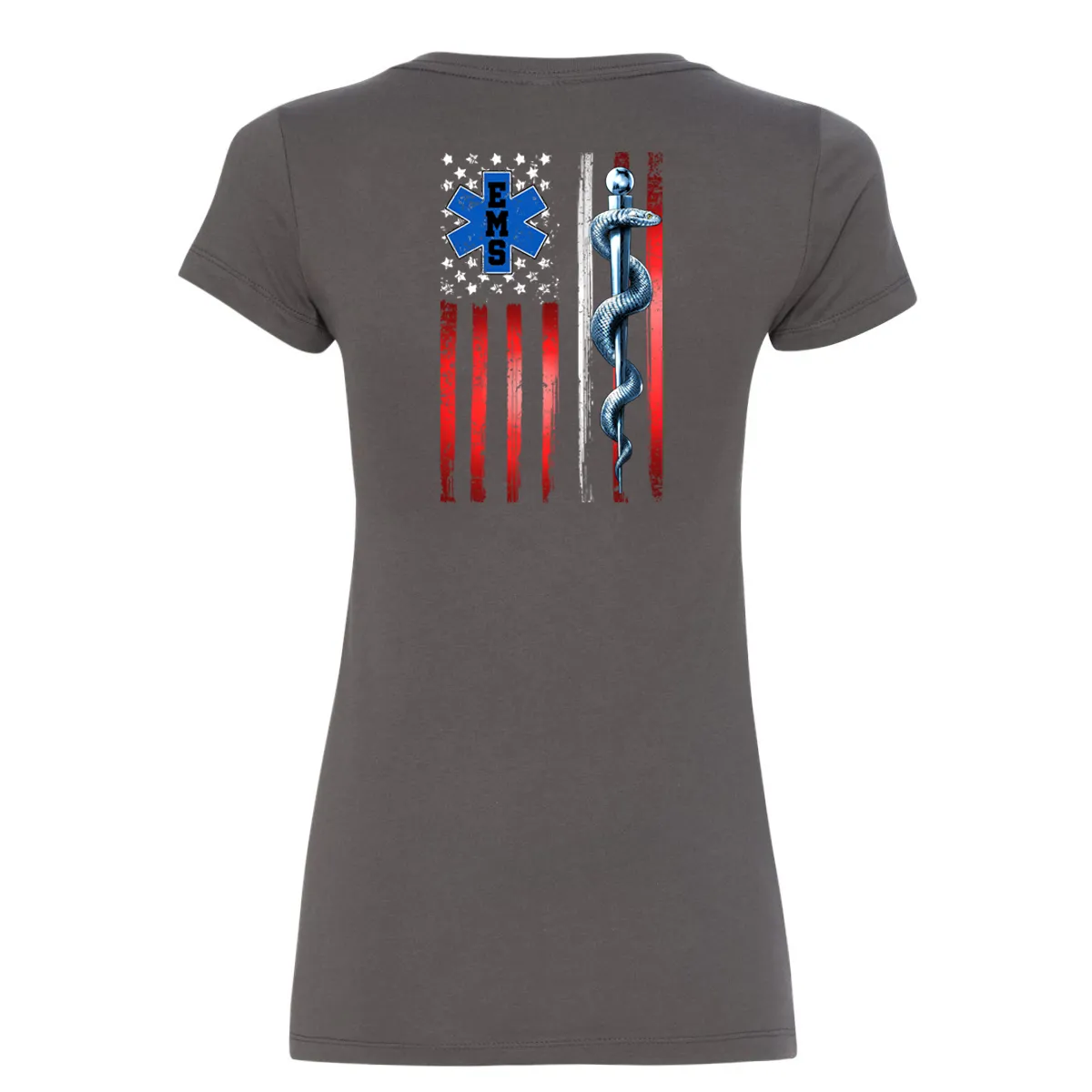 Thin White Line American Flag Women's V-Neck Shirt