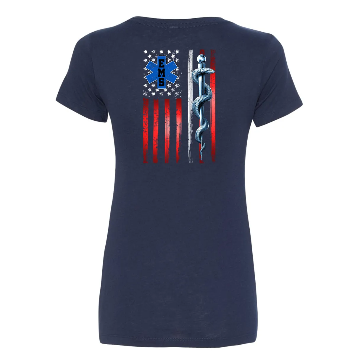 Thin White Line American Flag Women's V-Neck Shirt