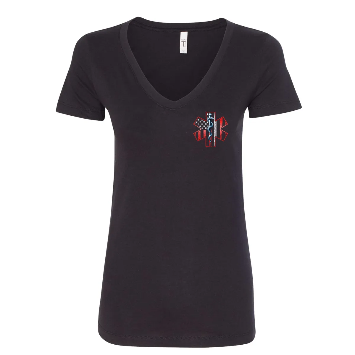 Thin White Line American Flag Women's V-Neck Shirt