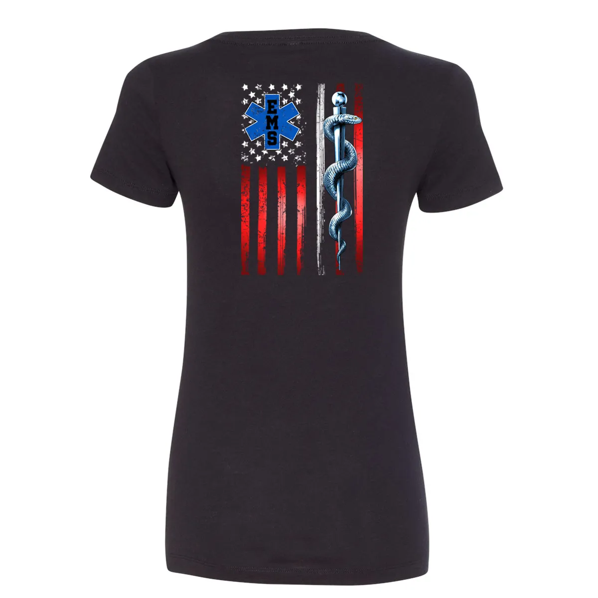 Thin White Line American Flag Women's V-Neck Shirt