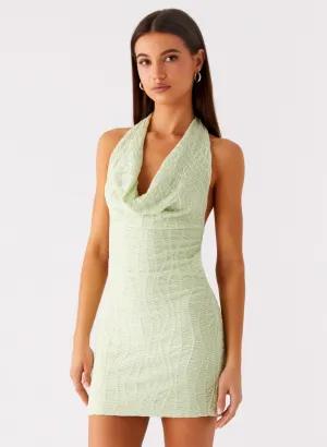 Thistle Mini Dress - Forest Sage Pure Piece Sheer Layer