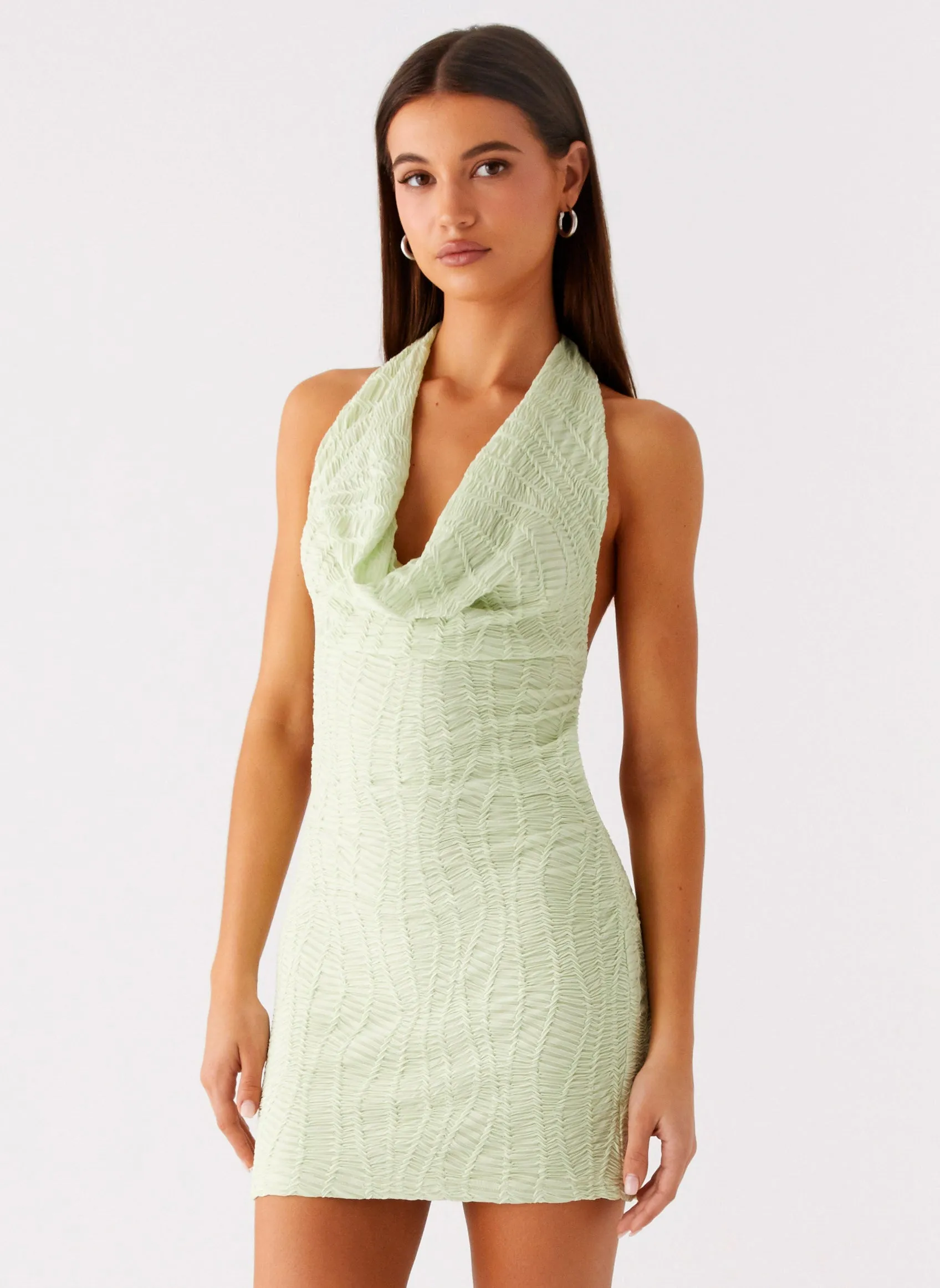 Thistle Mini Dress - Forest Sage Pure Piece Sheer Layer