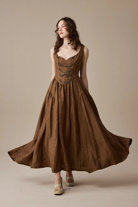 HeavyweightThermal Athletic Look Thistle 26 |Vintage victorian corset dress with Metal Chain