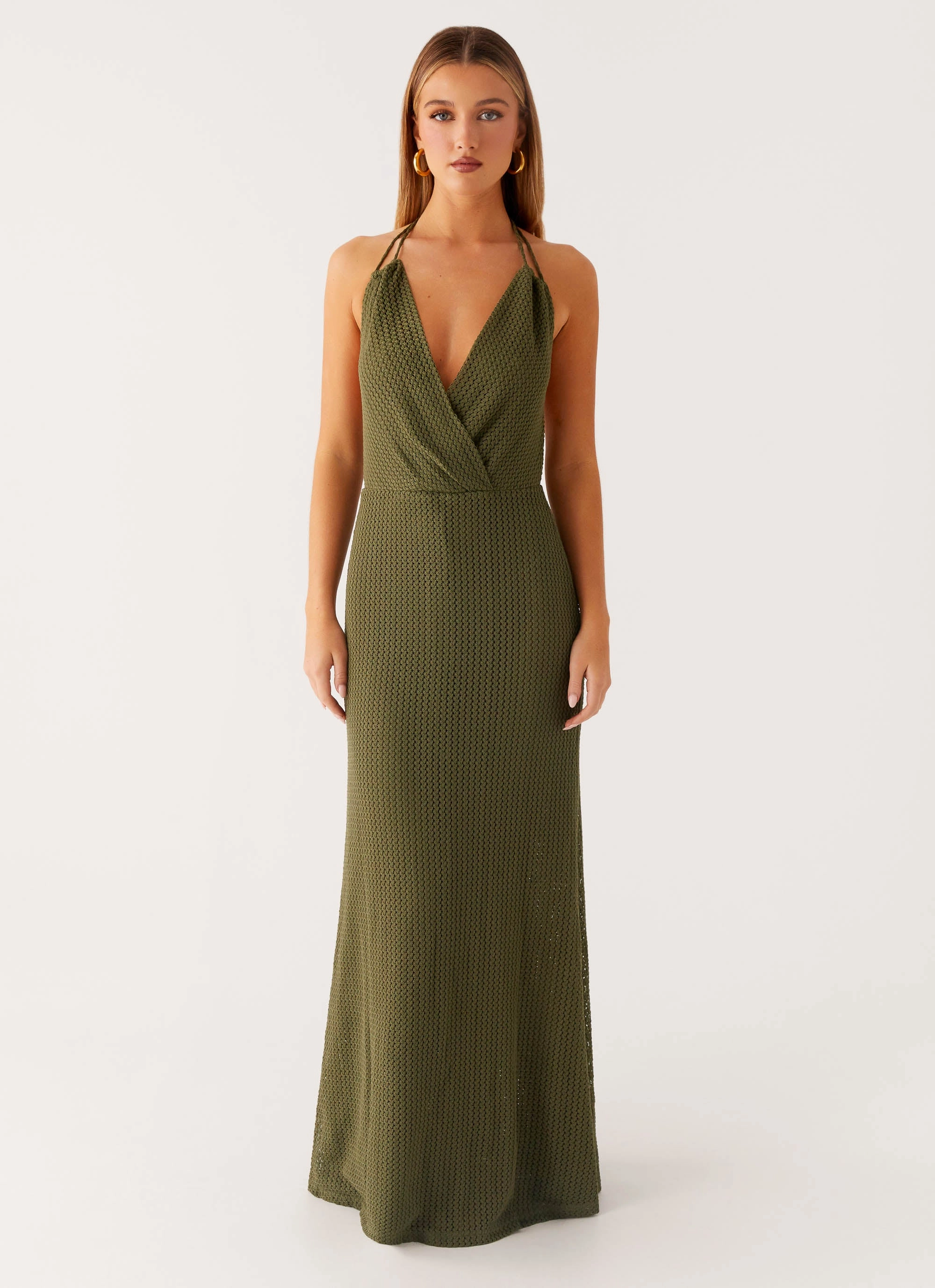 Thora Maxi Dress - Olive Chic Rhythm Chic Layered Wear
