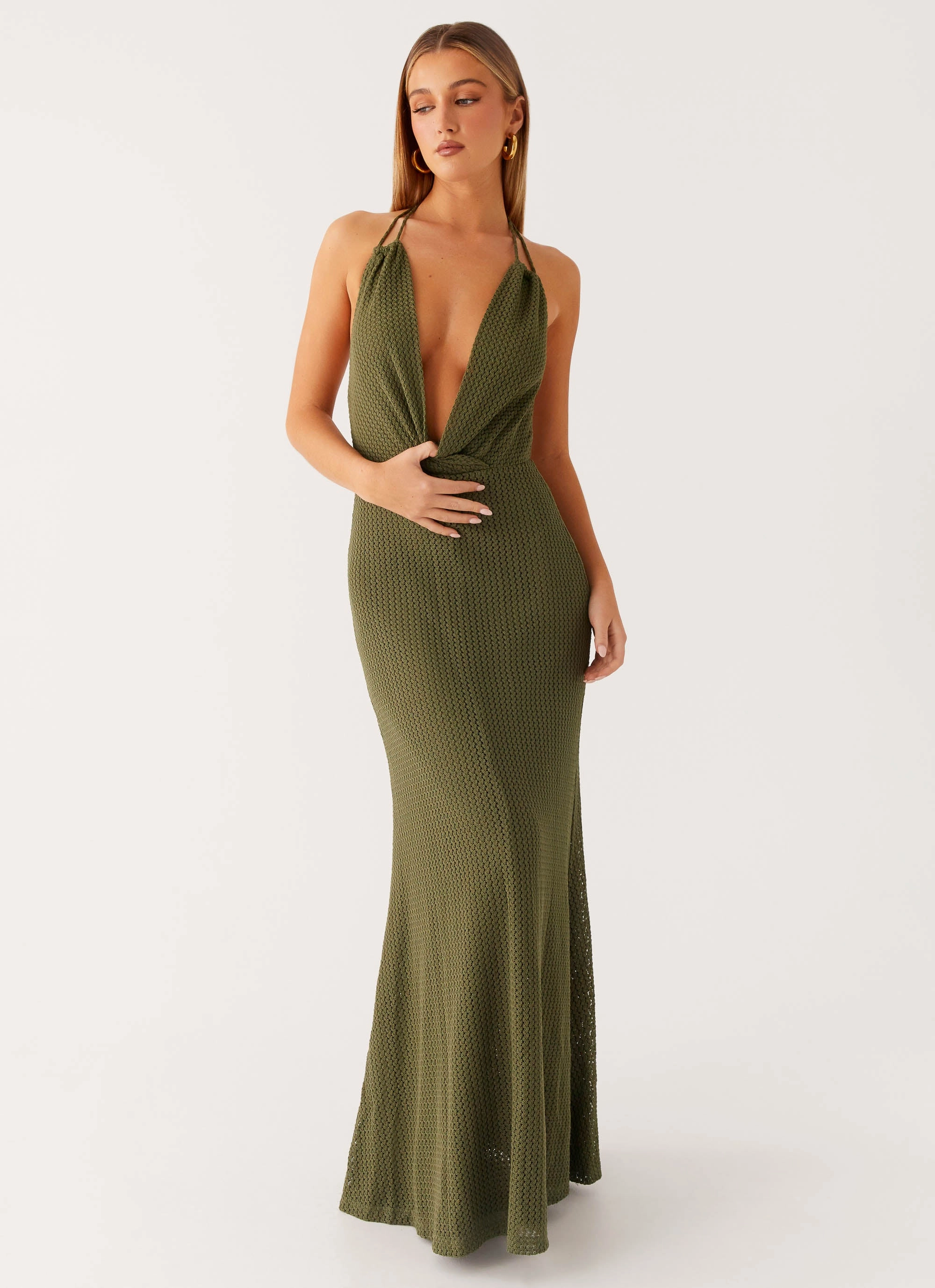 summer look perfect for events Thora Maxi Dress - Olive