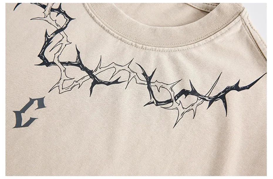 'Thorn' Logo Print Cotton T-Shirt