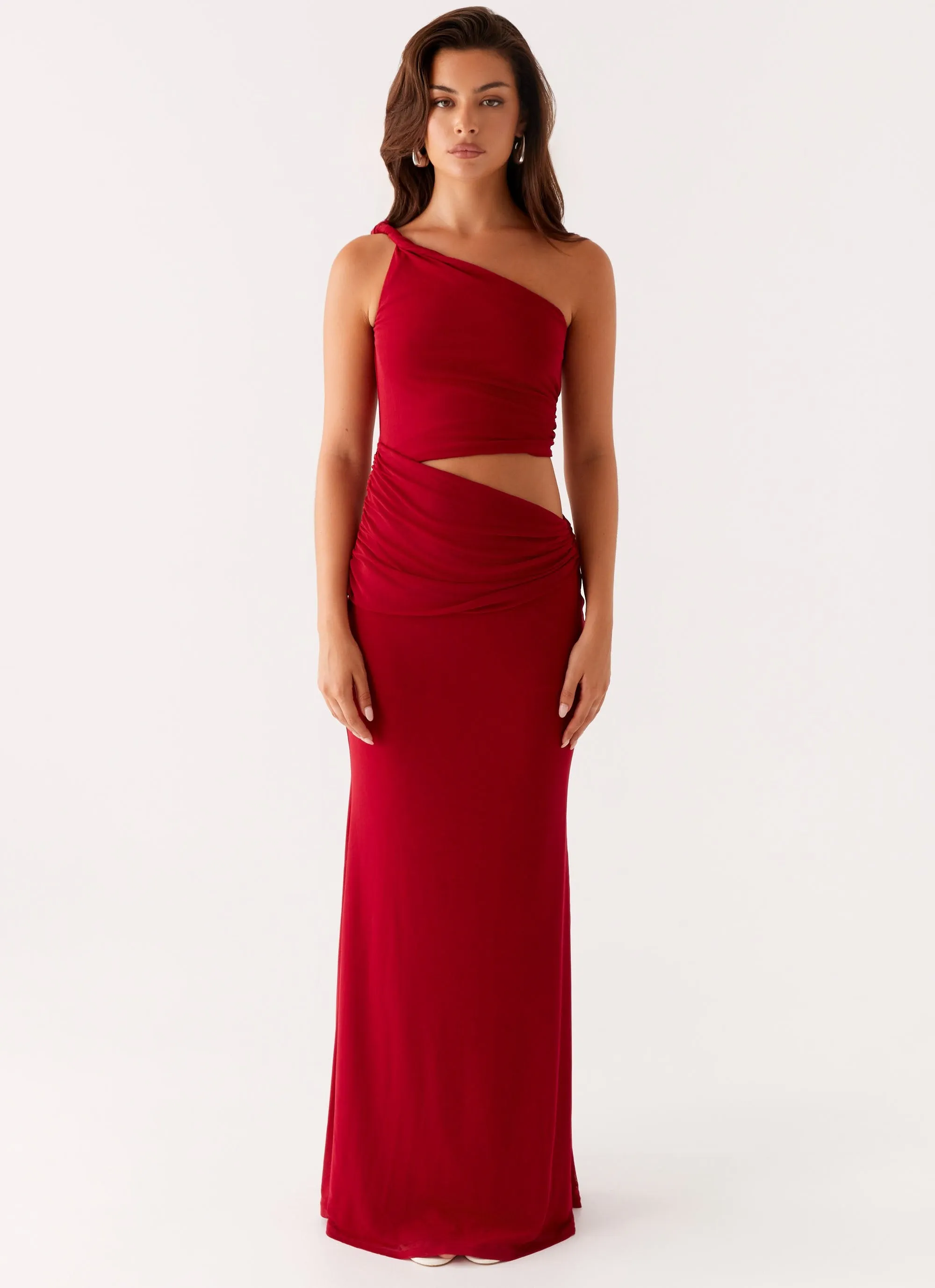 Seasonal Layering Pose Glow Three Wishes Maxi Dress - Raspberry